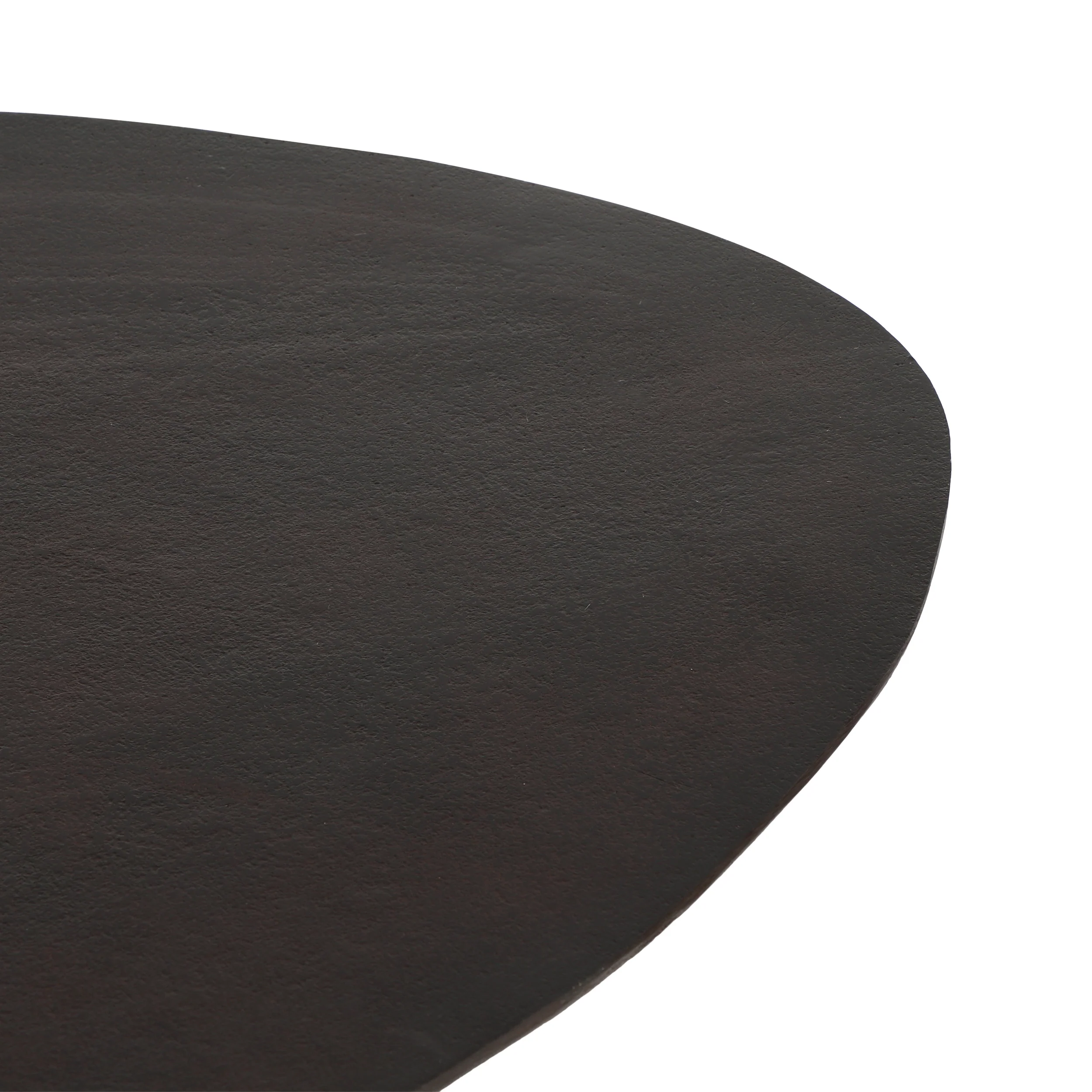 Forgey Industrial Handcrafted Aluminum Elliptical Side Table, Raw Bronze - furnishings
