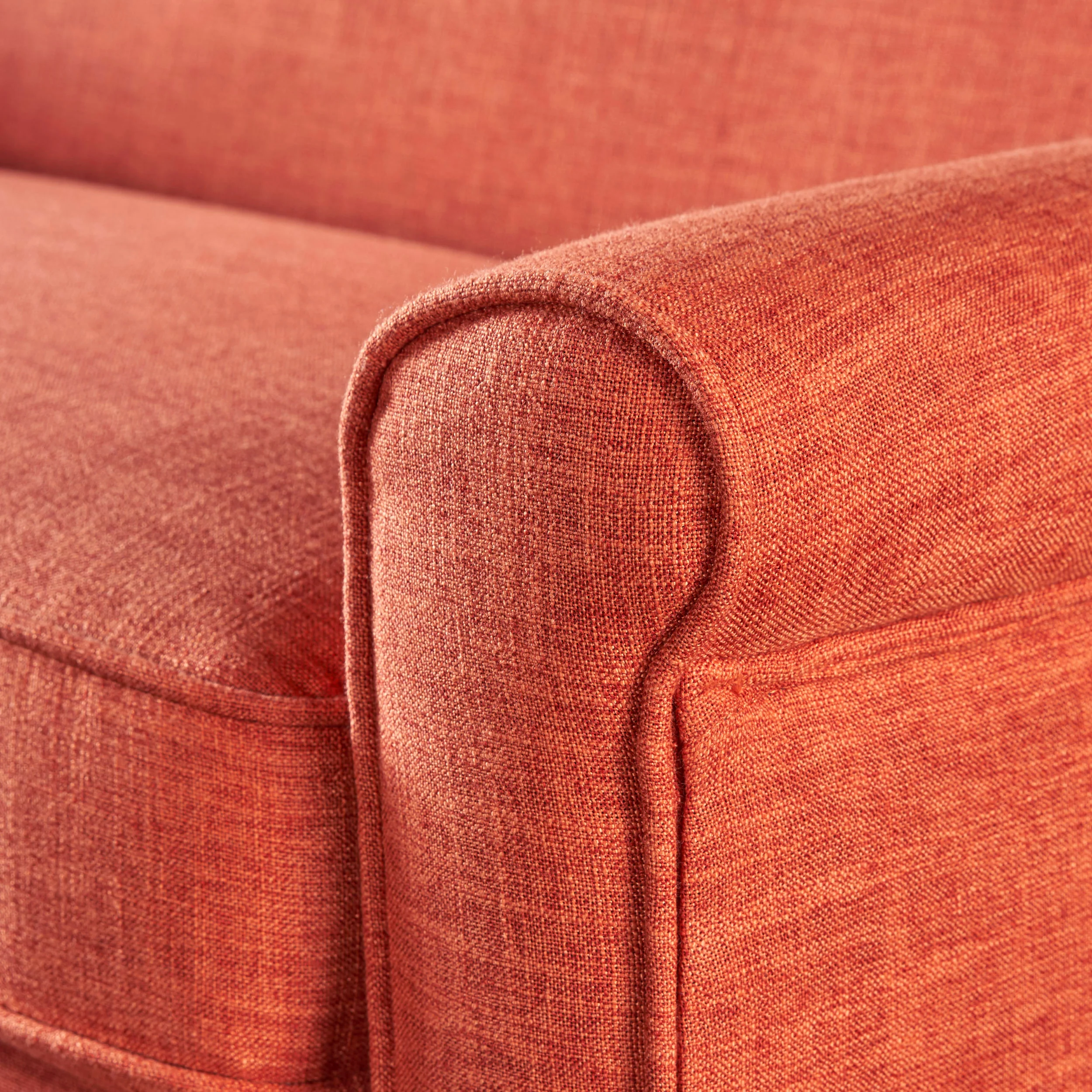 Mia Mid-Century Modern Button Tufted Fabric Upholstered Loveseat w/ Tapered Legs - furnishings