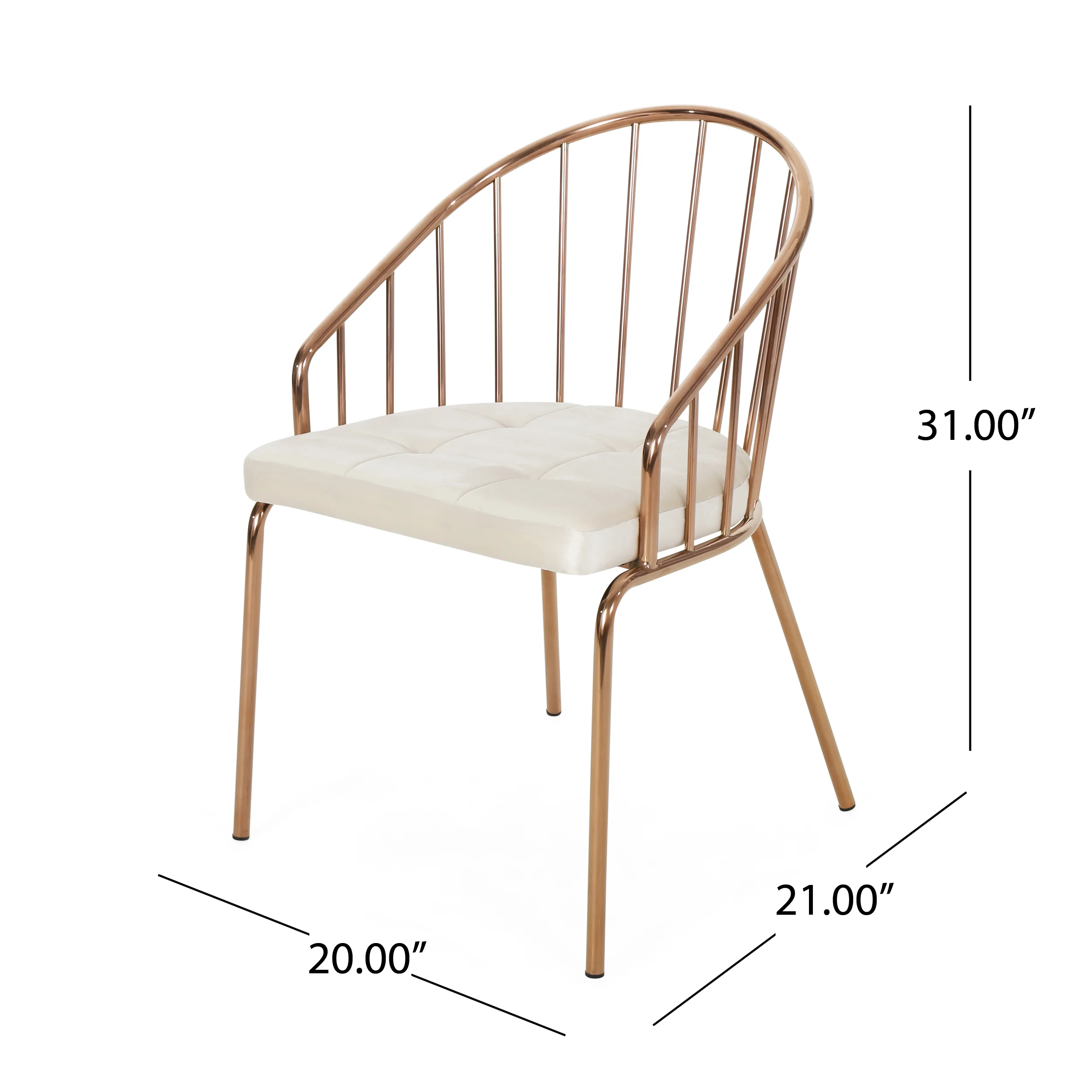 Marcia Modern Velvet Dining Chair with Stainless Steel Frame (Set or 2) - furnishings