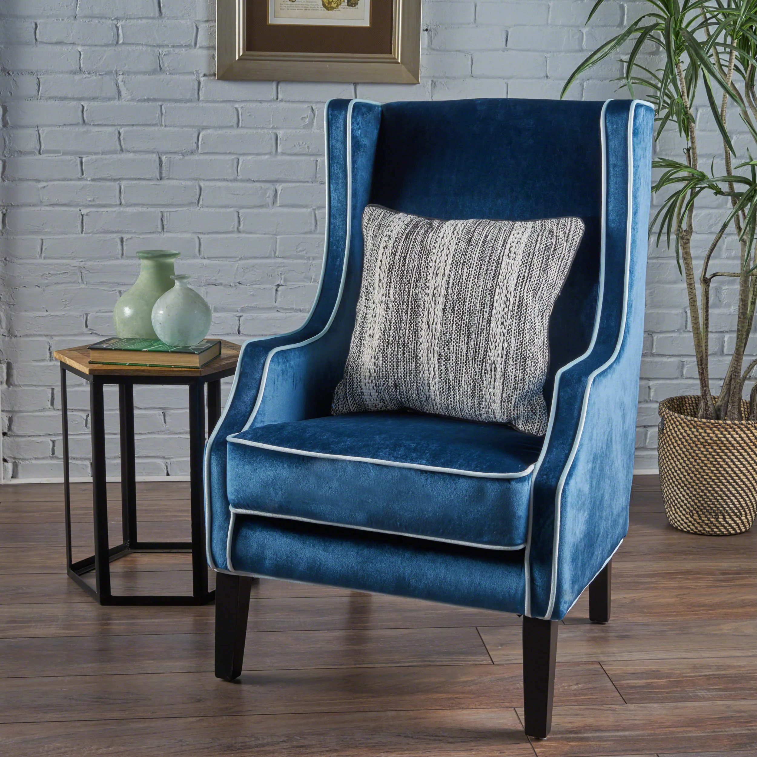 Edell Velvet Wingback Accent Chair - furnishings