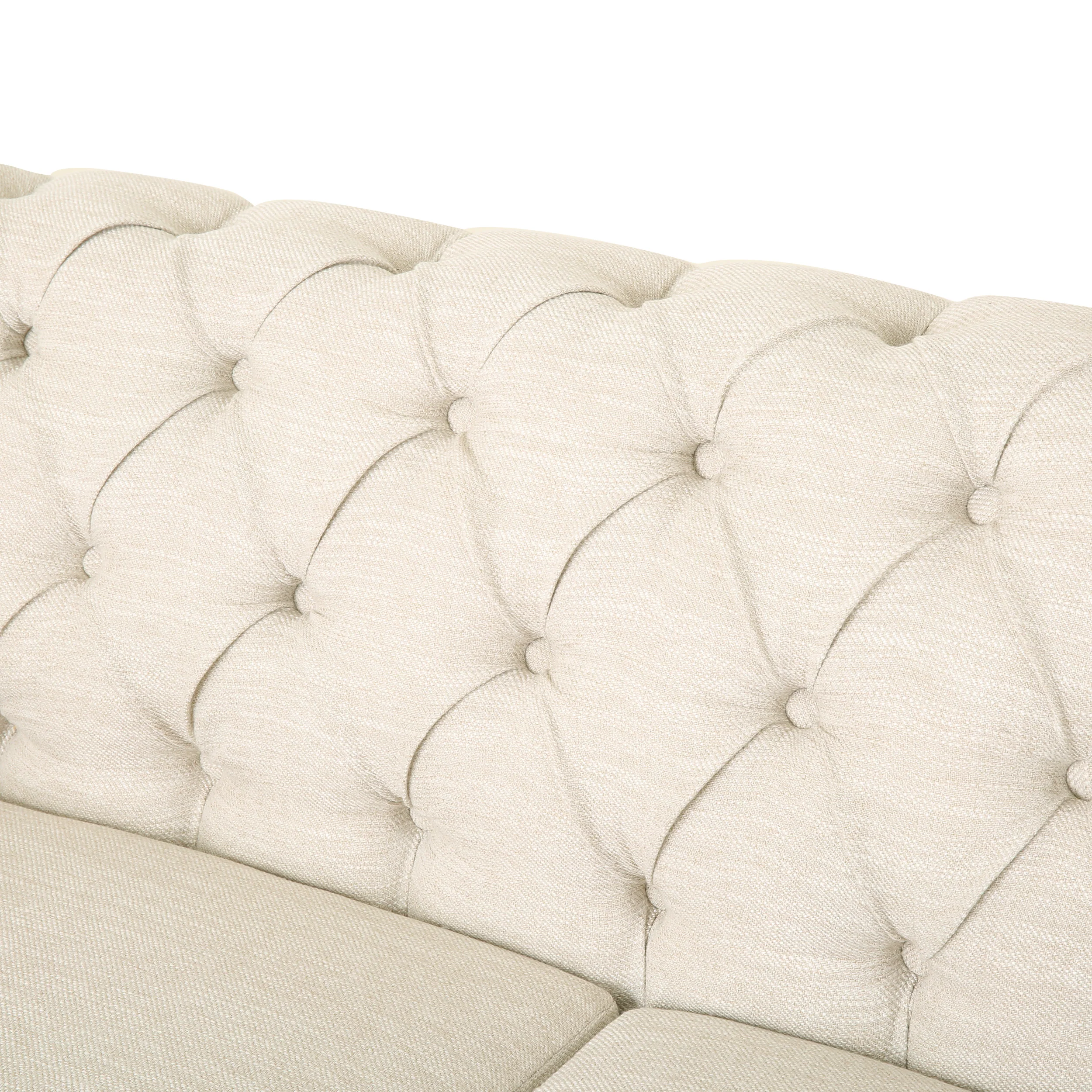 Alejandro Chesterfield Tufted Fabric 5 Seater Sectional Sofa with Nailhead Trim - furnishings