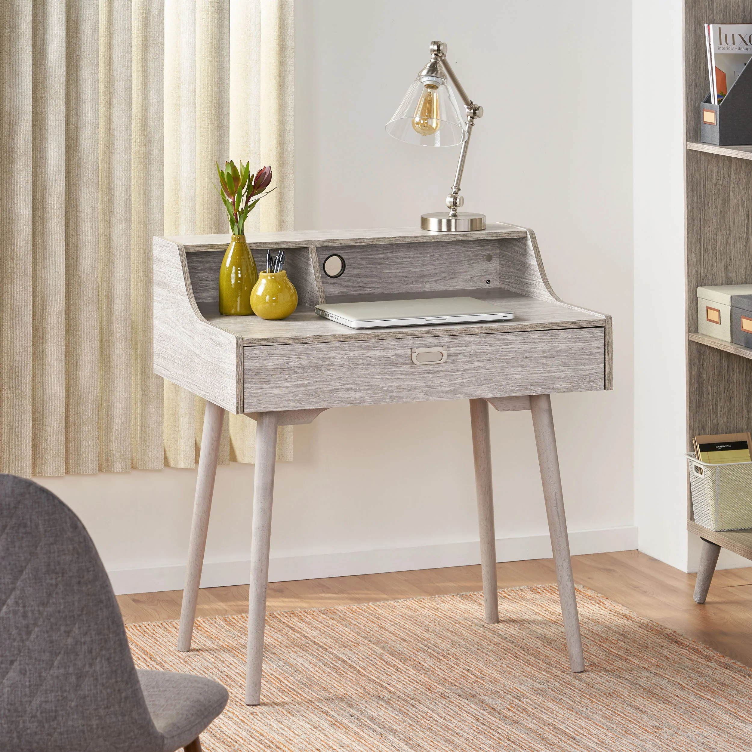 Elyse Mid Century Modern Finished Fiberboard Home Office Desk - furnishings