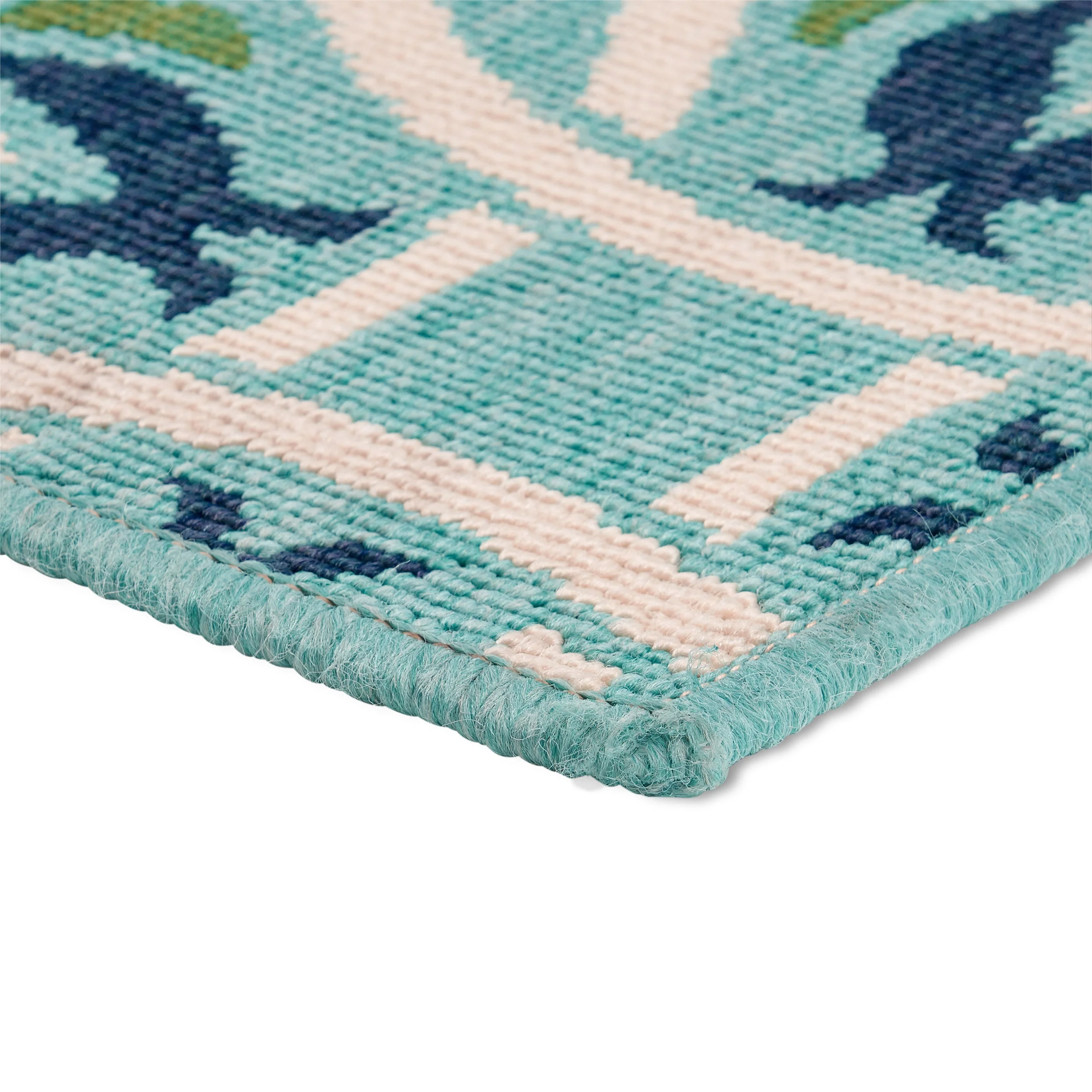 Foxwood Indoor/Outdoor Geometric Area Rug, Blue and Green - furnishings