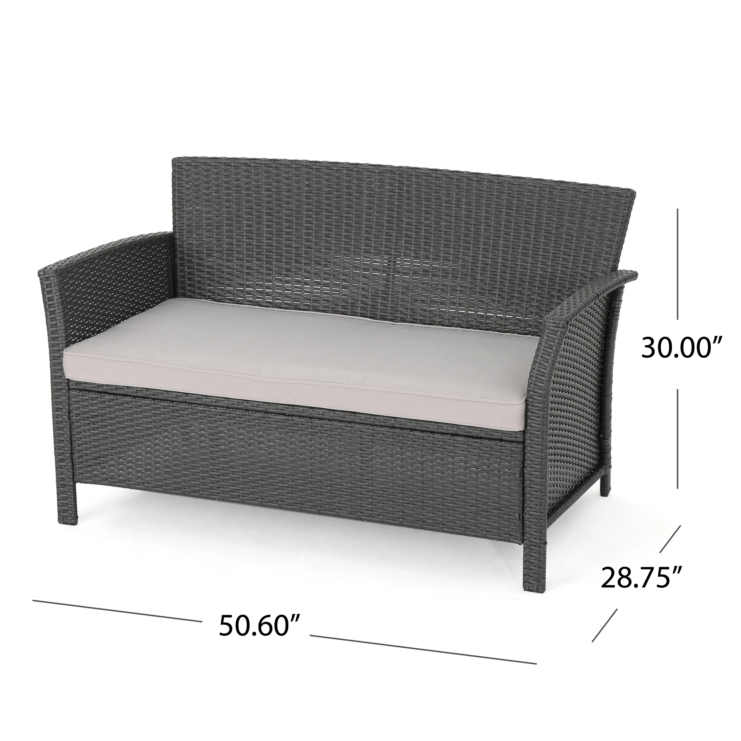 Lucia Outdoor 6-Seater Wicker Conversation Set with Coffee Table - furnishings