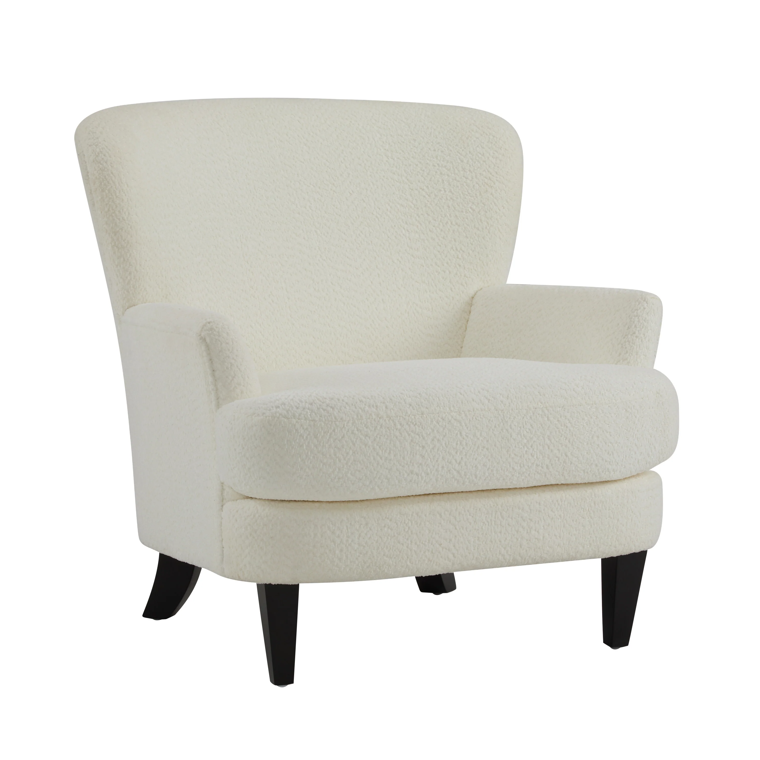 Calla Modern Birch Upholstered Club Chair, Off-White - furnishings