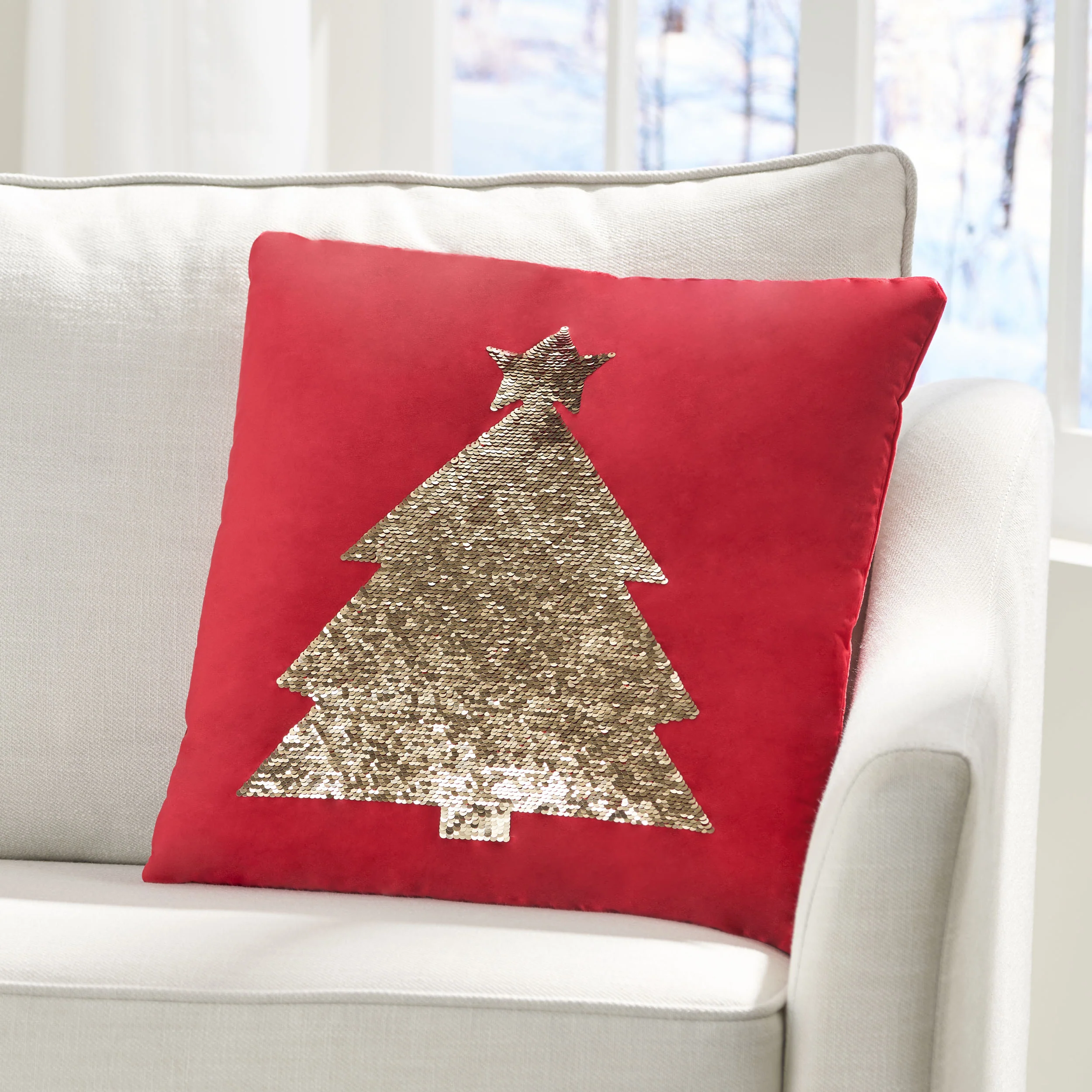 Cibola Glam Velvet Christmas Throw Pillow - furnishings