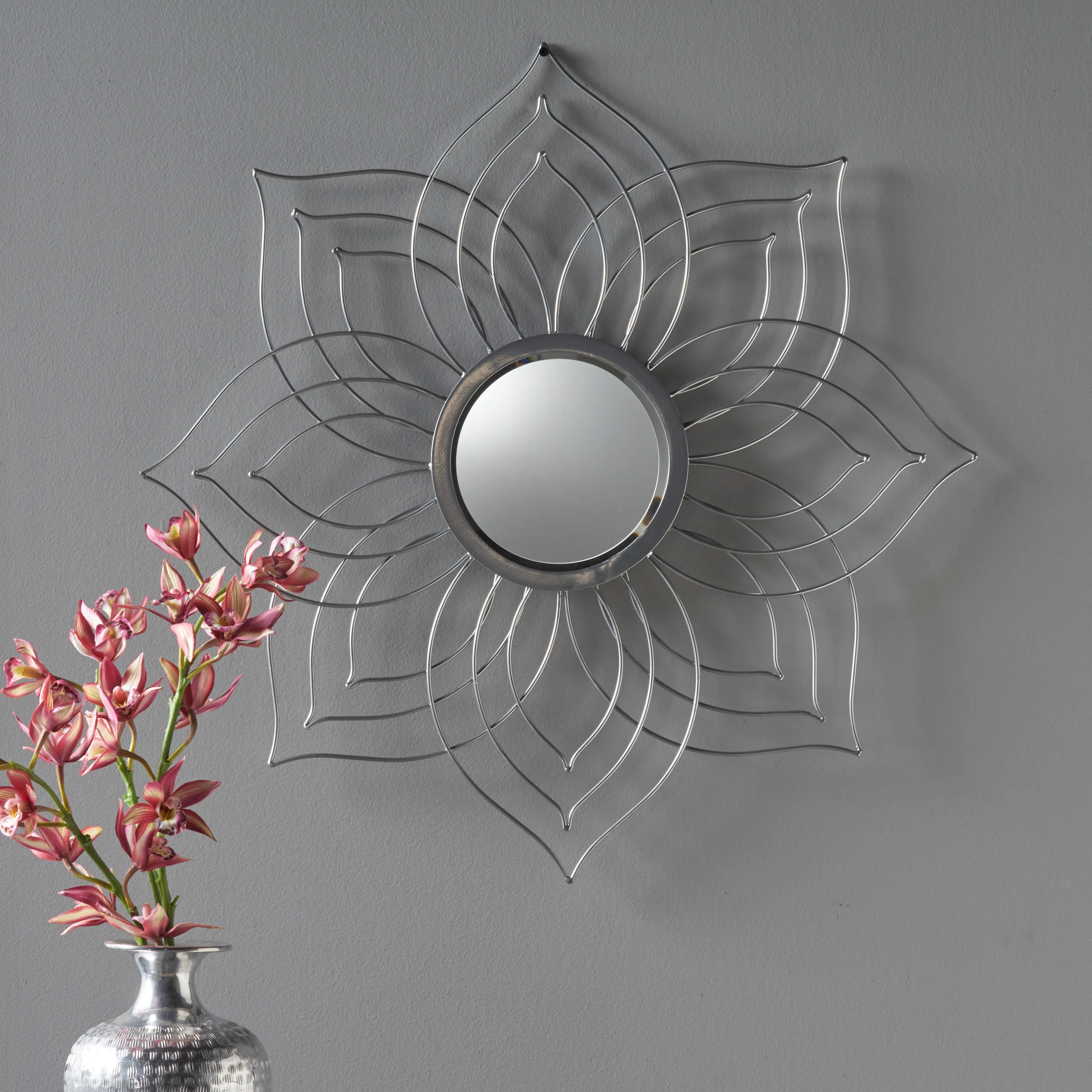 Ophelia Floral Finished Wall Mirror - furnishings