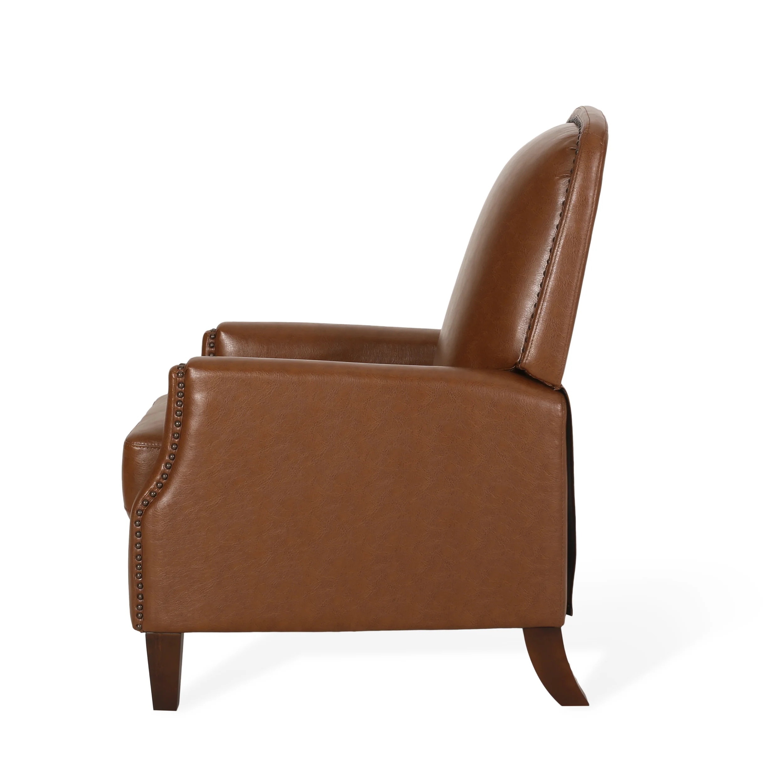 Breu Contemporary Upholstered Pushback Recliner with Nailhead Trim - furnishings