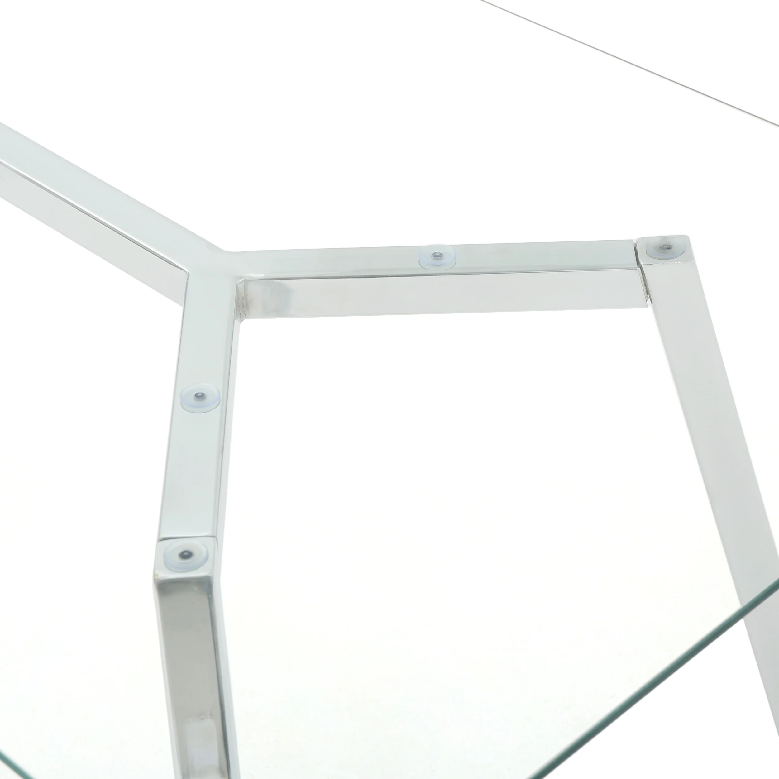 Arbutus Modern Glam Glass Top Dining Table, Clear and Chrome - furnishings