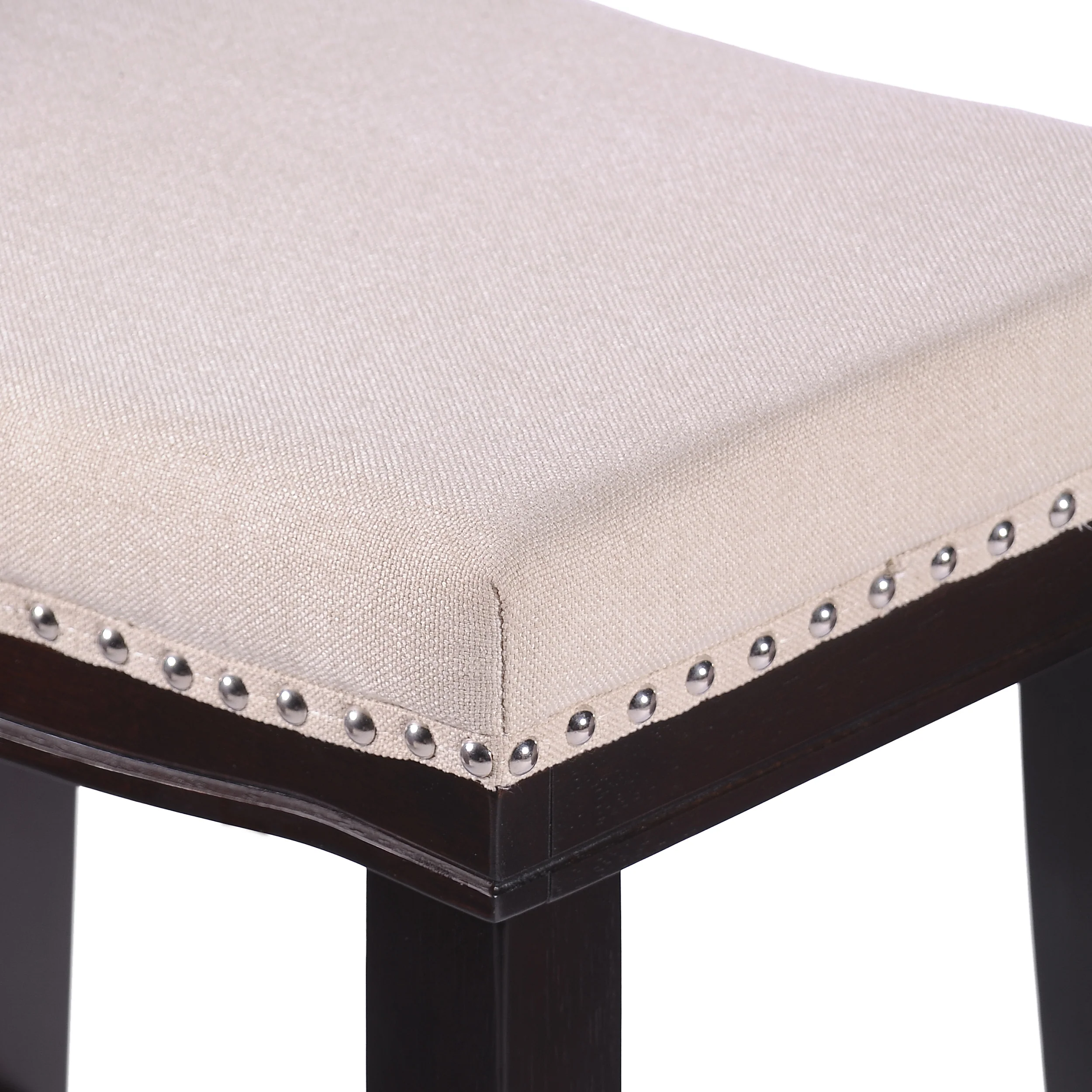 Cavalia 30-Inch Saddle Shaped Studded Rim Stool (Set of 2) - furnishings