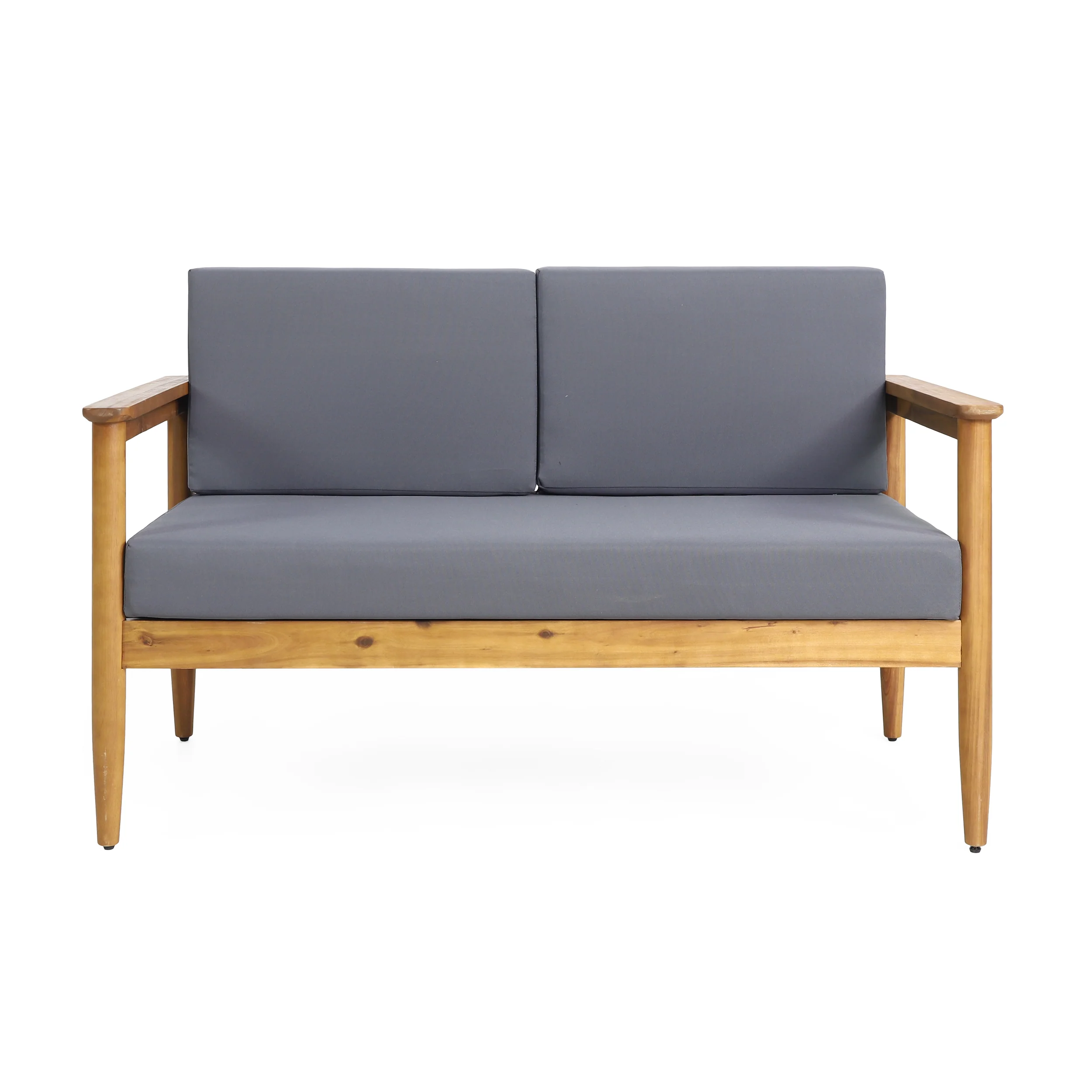 Plumb Outdoor Acacia Wood Loveseat - furnishings