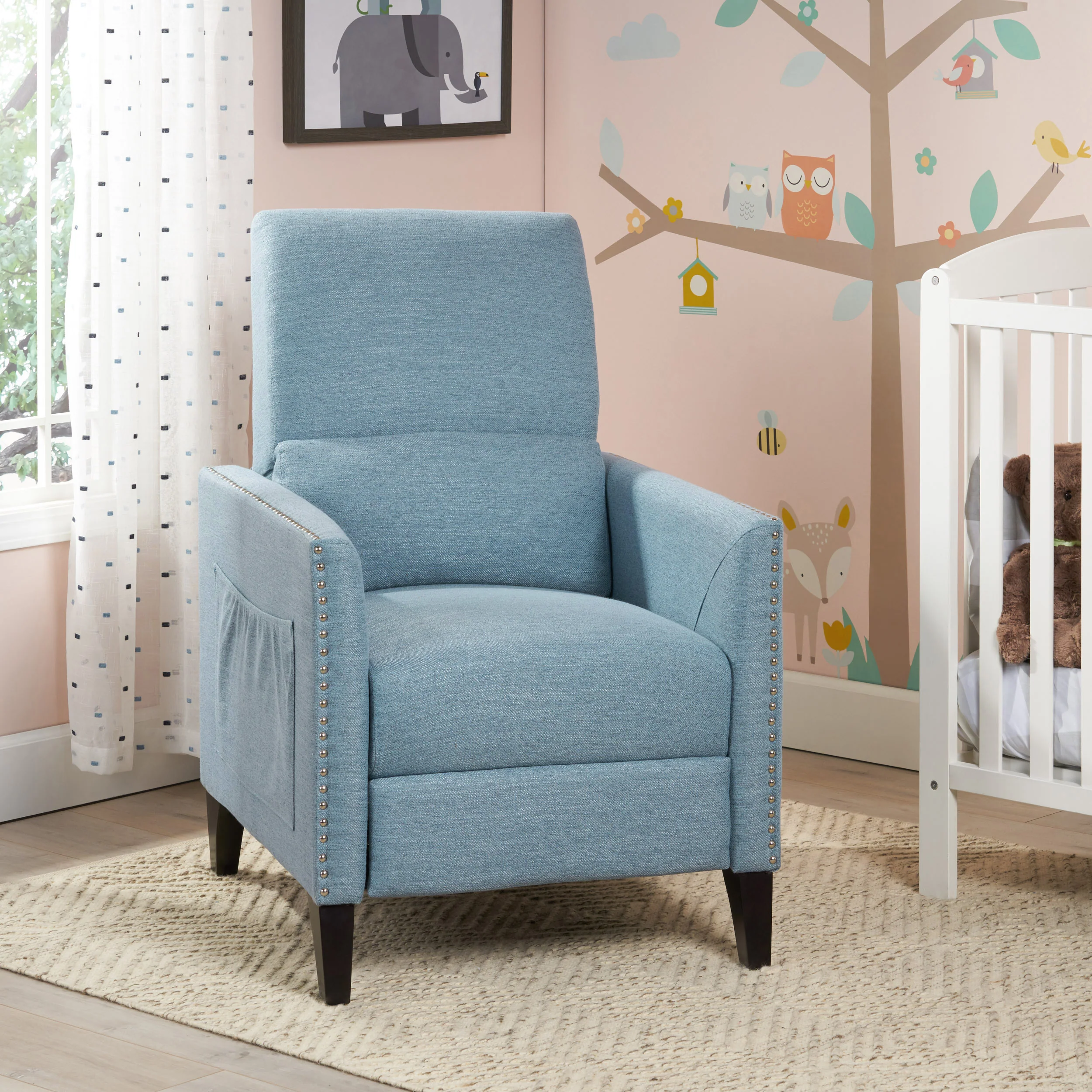 Williamgsburg Contemporary Fabric Push Back Recliner - furnishings