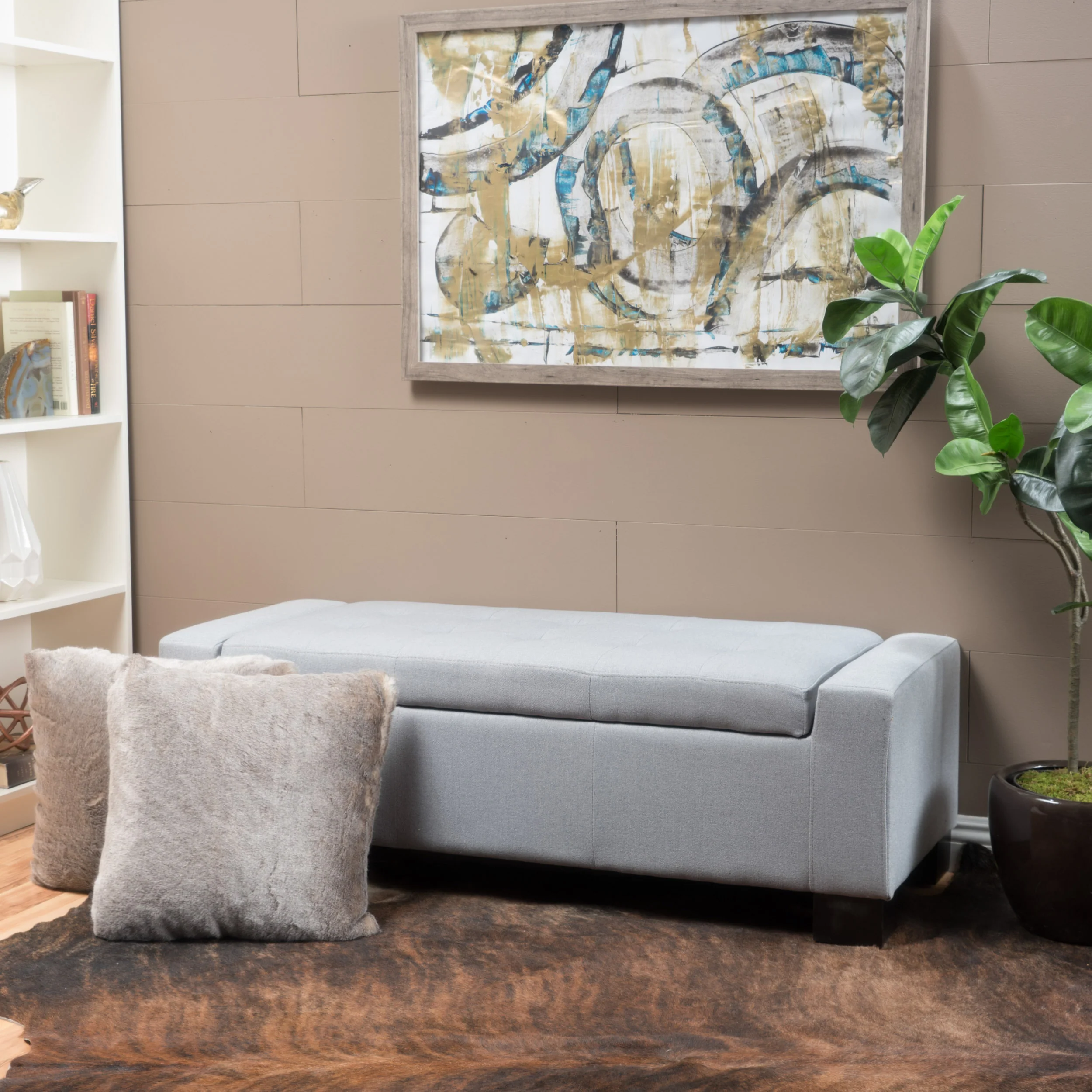 Legacy Tufted Top Fabric Storage Ottoman - furnishings