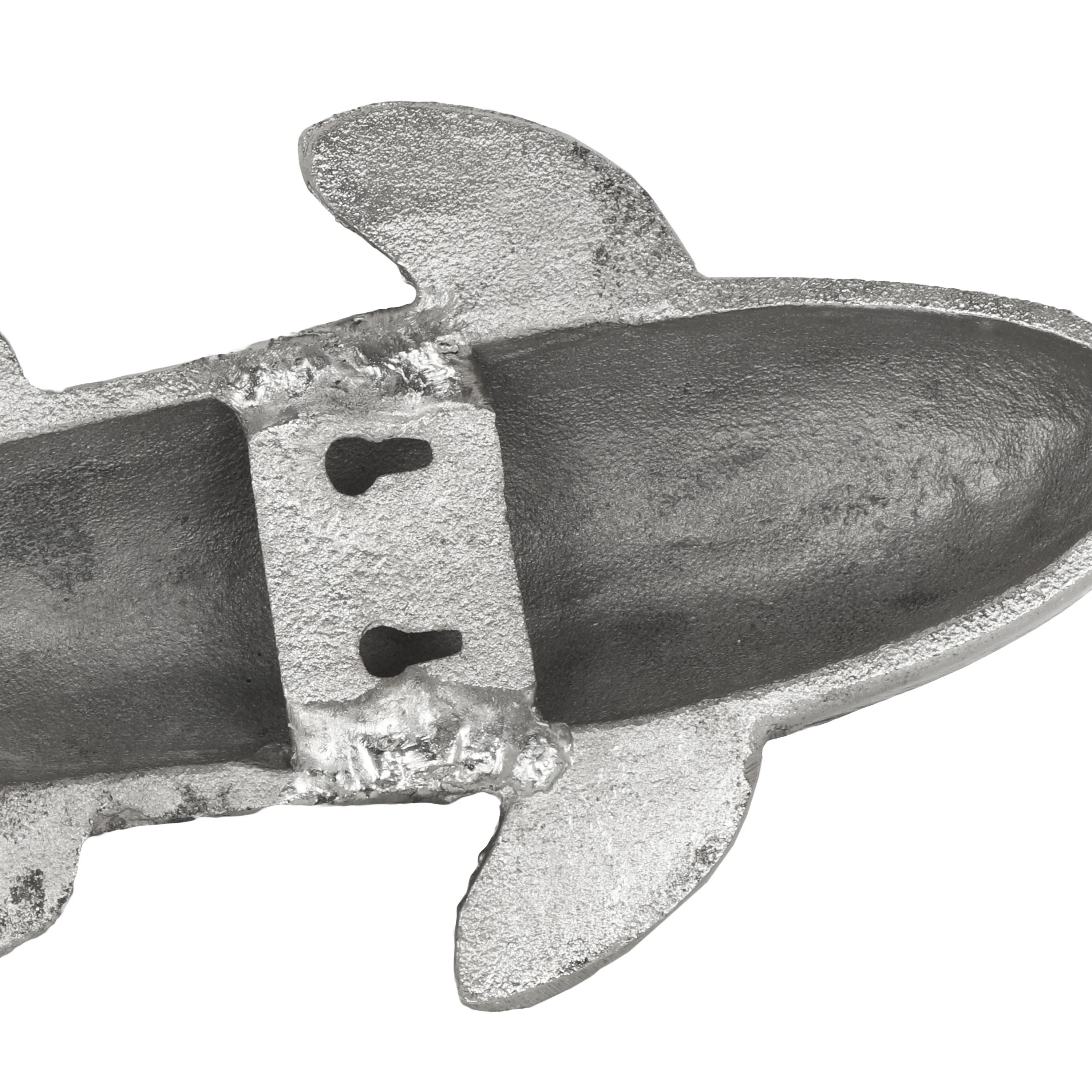 Arruda Handmade Aluminum Fish Wall Decor, Set of 2, Raw Nickel - furnishings