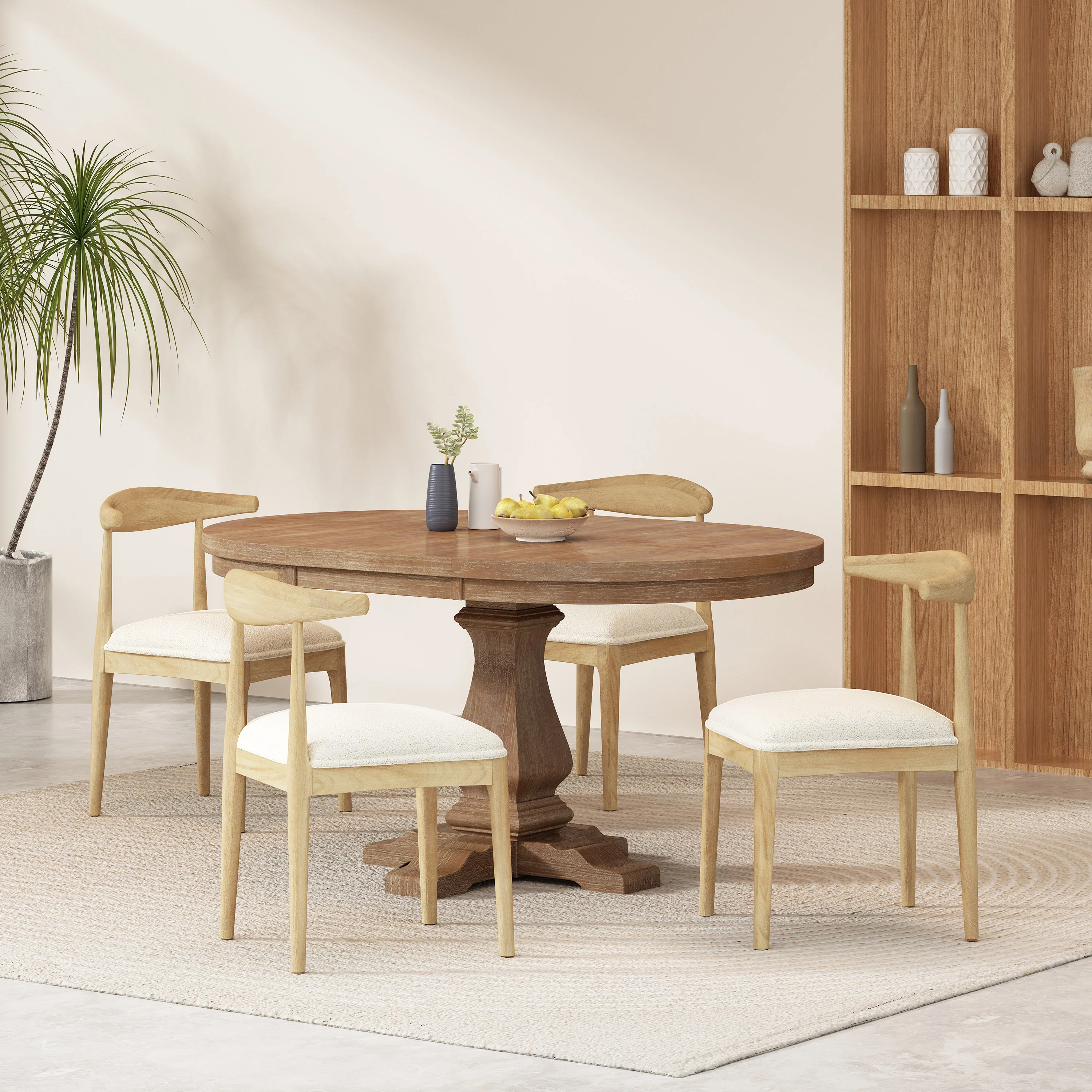 Denell Contemporary Fabric Upholstered Wood 5 Piece Dining Set - furnishings