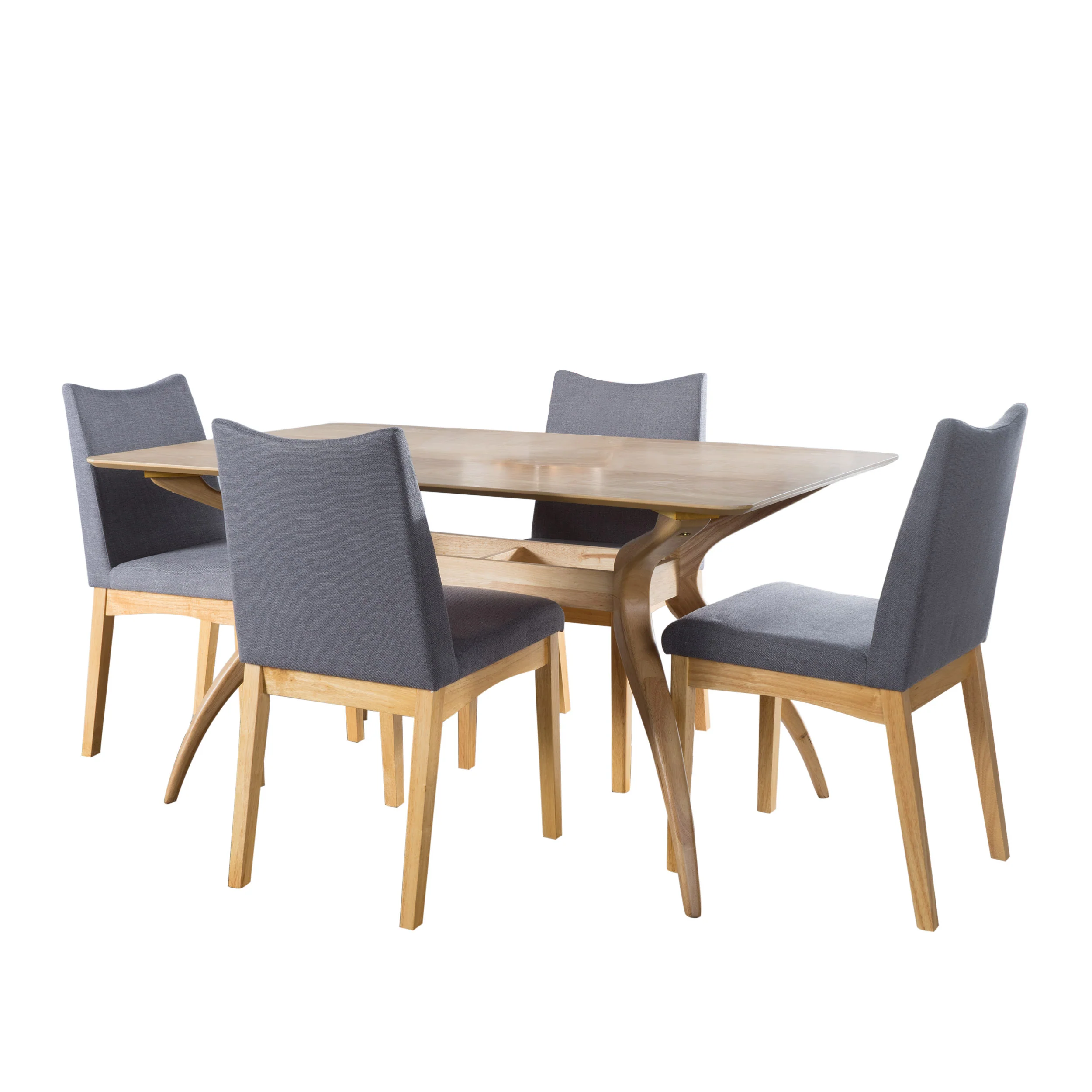 Gertrude Mid-Century Modern 4 Seater Dining Set - furnishings