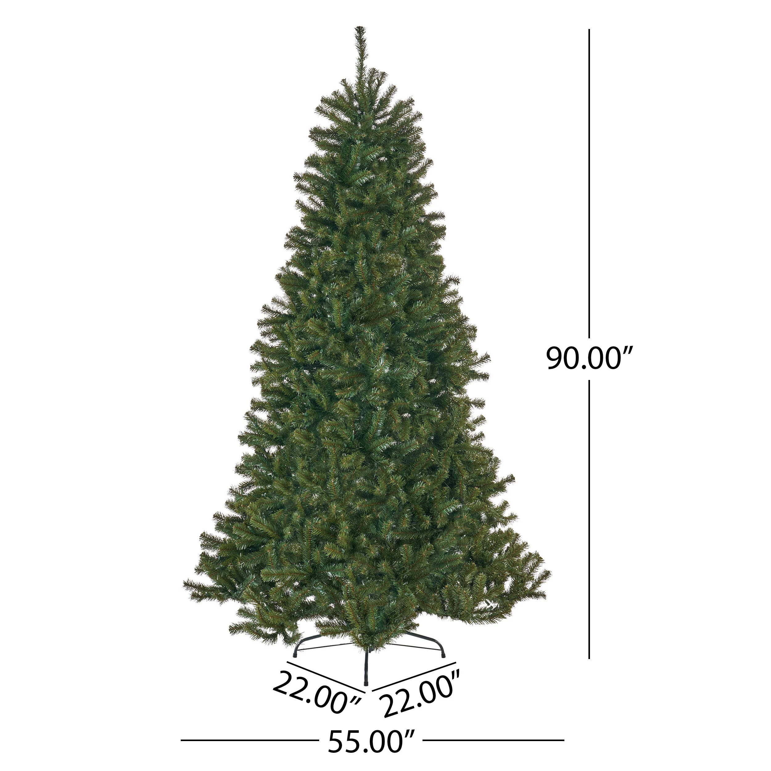 7.5-foot Noble Fir Hinged Artificial Christmas Tree - furnishings
