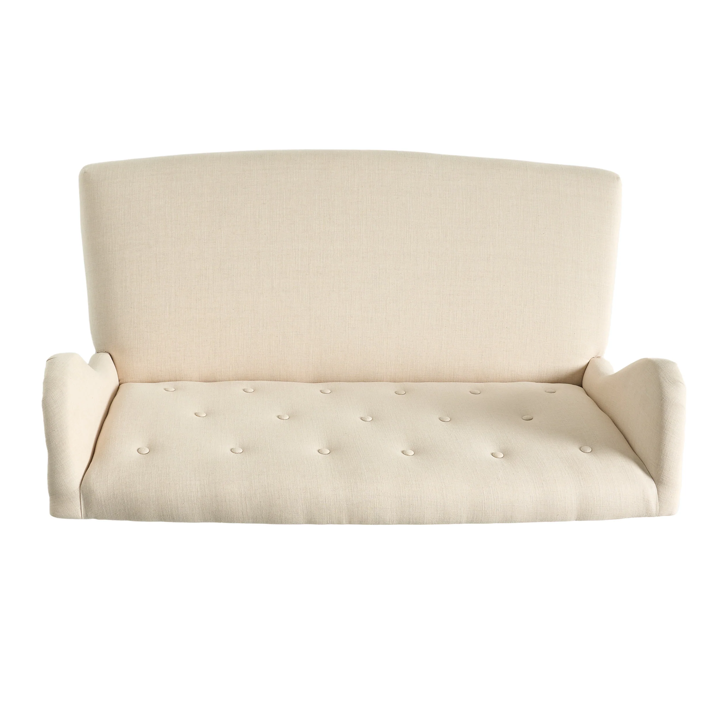 Eva French Country Style Tufted Beige Fabric Wingback Bench - furnishings