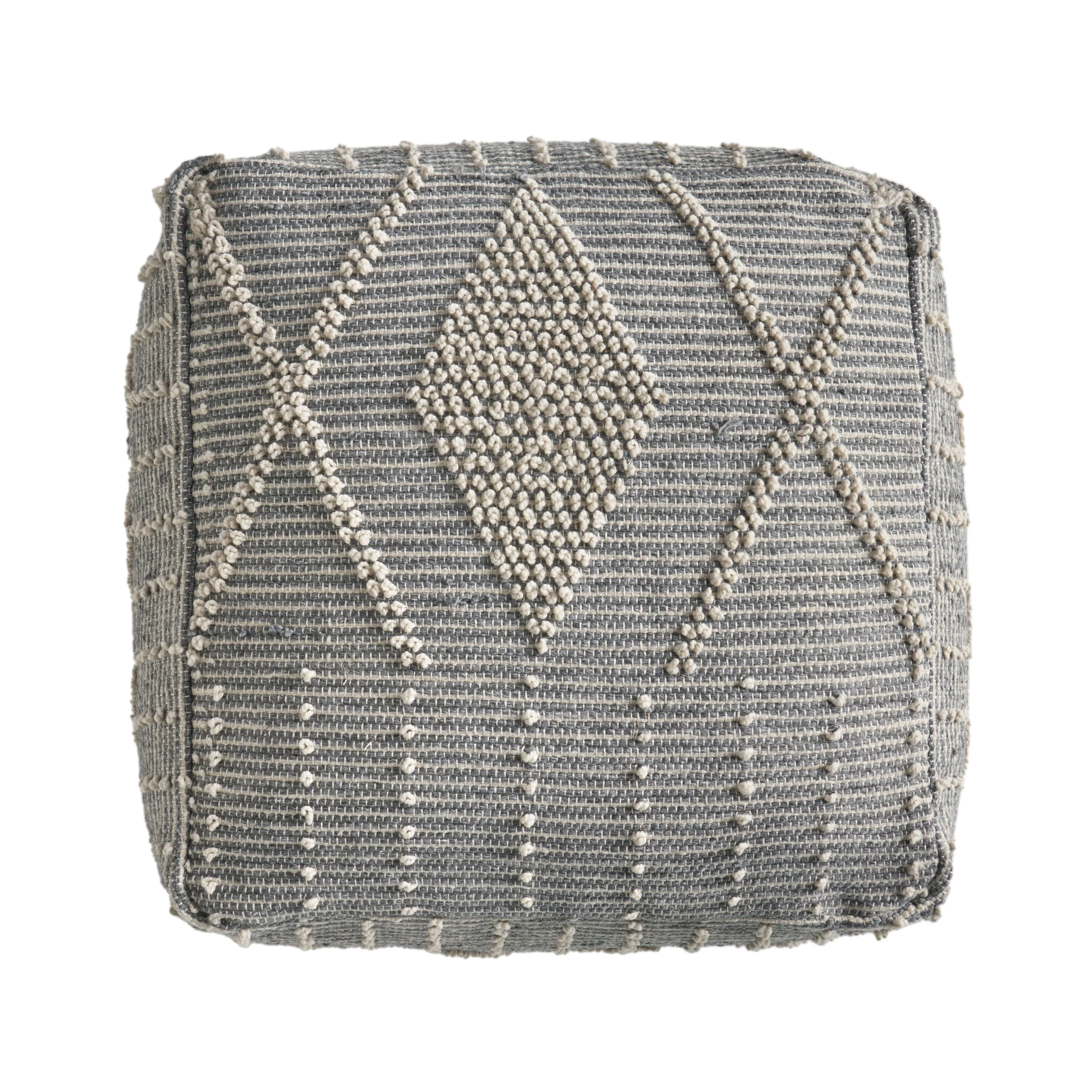 Dereka Contemporary Handcrafted Faux Yarn Pouf - furnishings