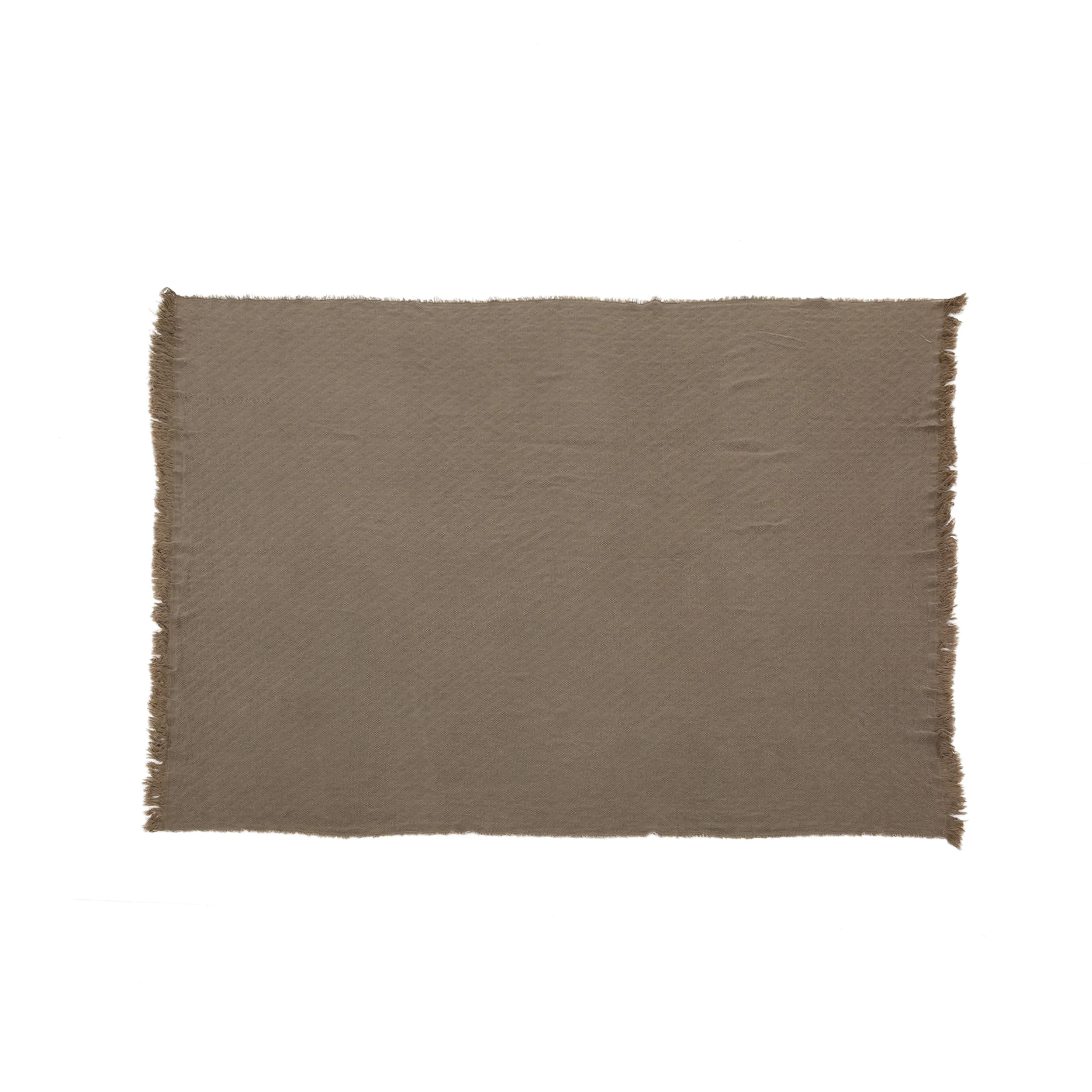 Kyra Contemporary Cotton Throw Blanket with Fringes, Brown - furnishings