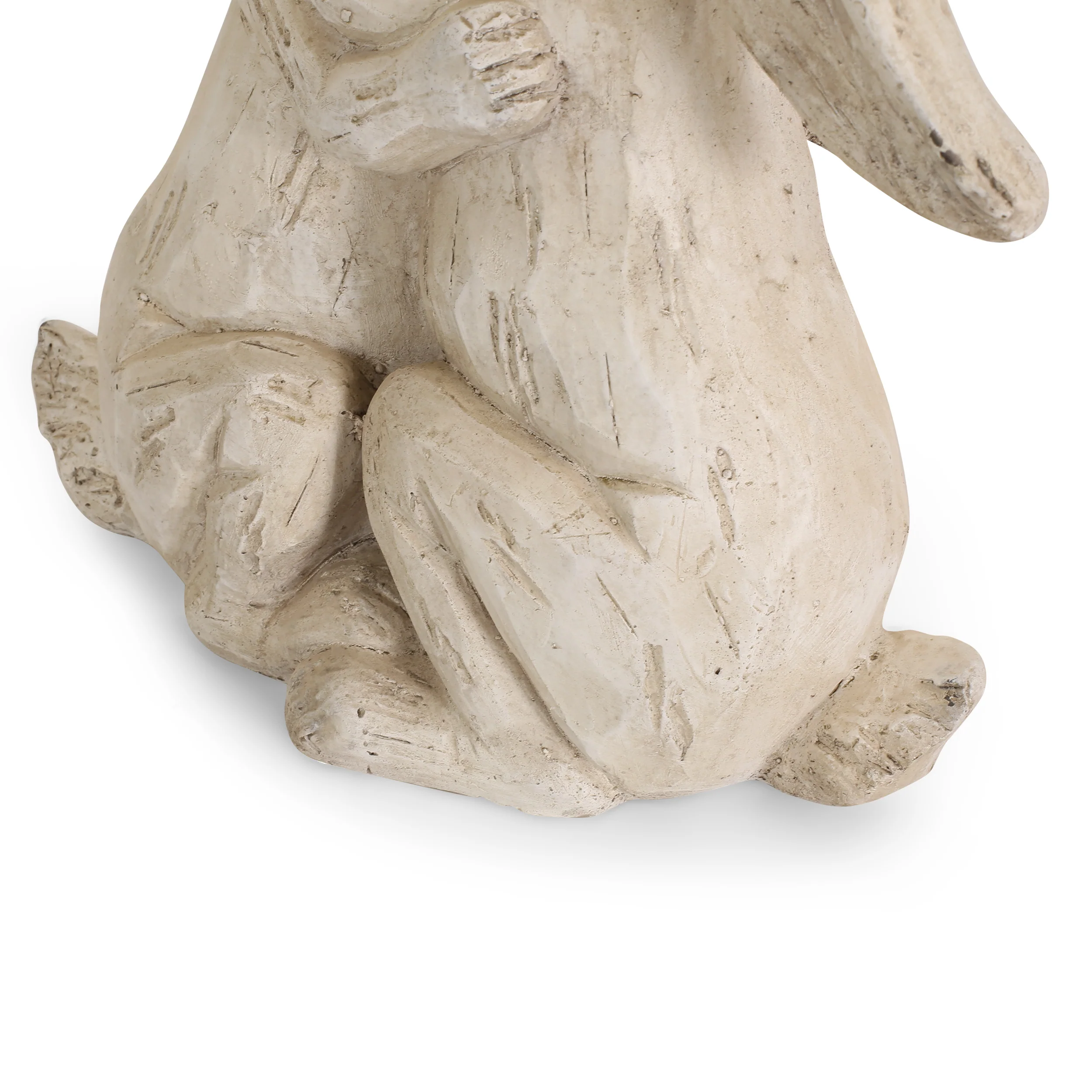 Russel Outdoor Rabbit Couple Garden Statue, White - furnishings