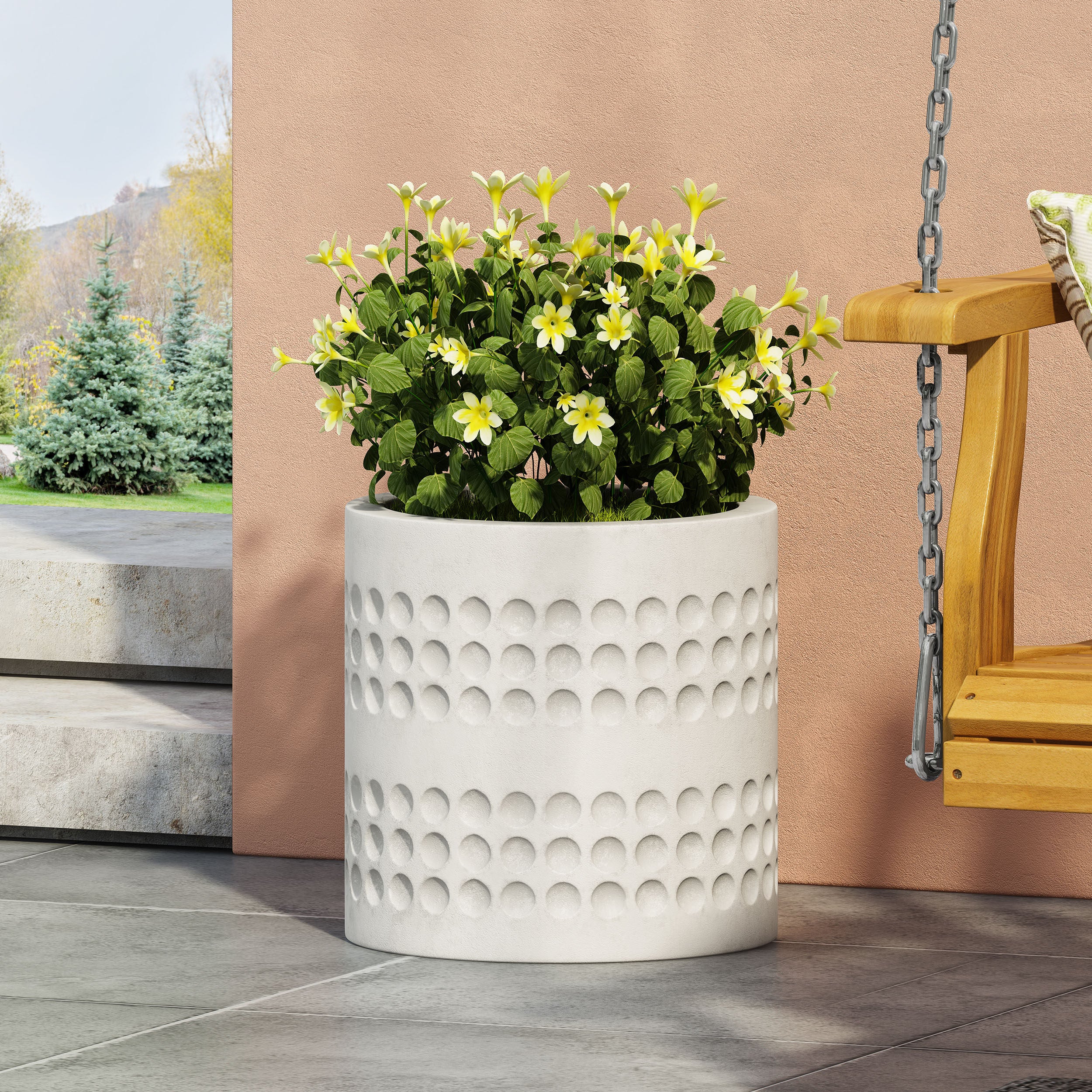 Suncook Outdoor Cast Stone Planter - furnishings