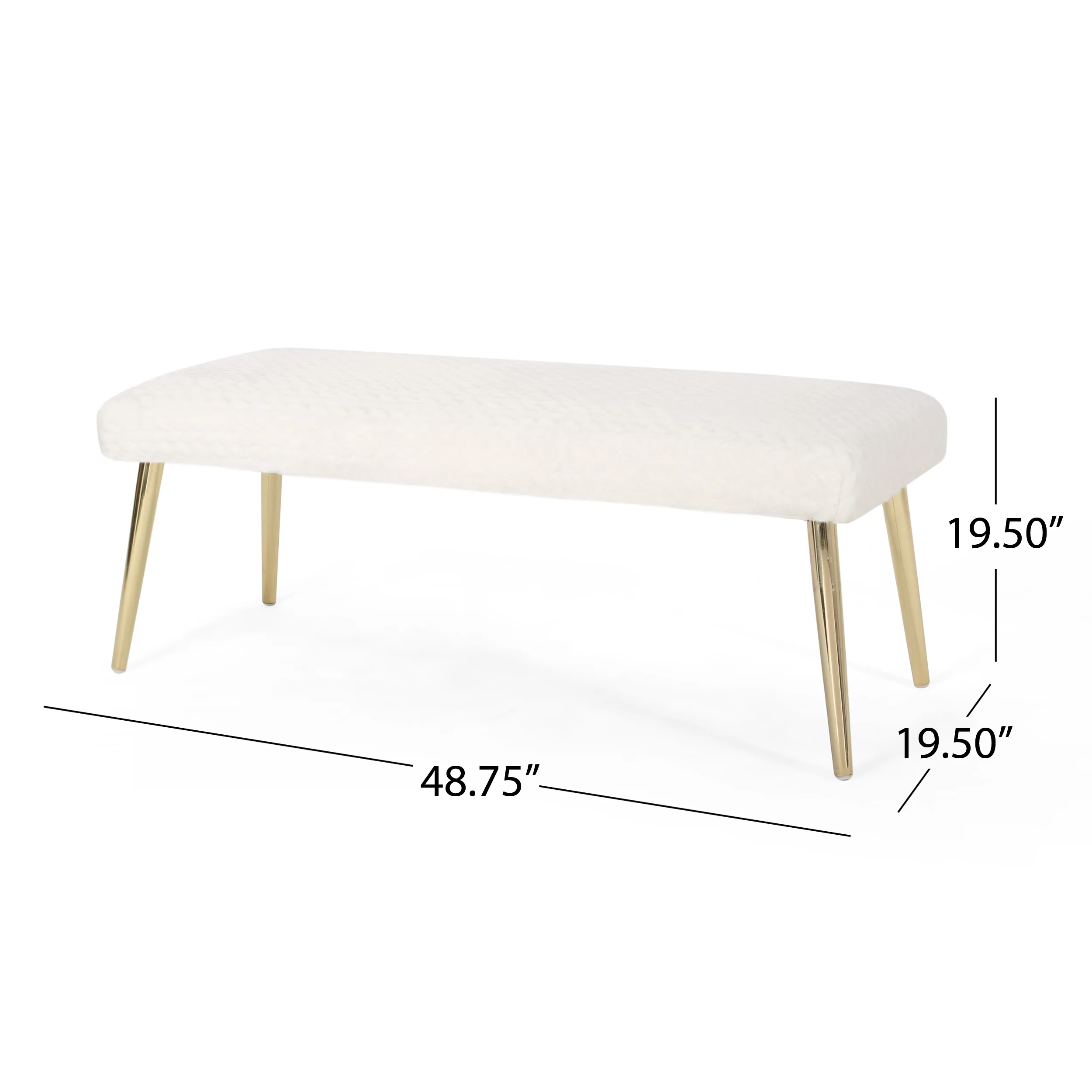 Indira Patterned Faux Fur Bench - furnishings