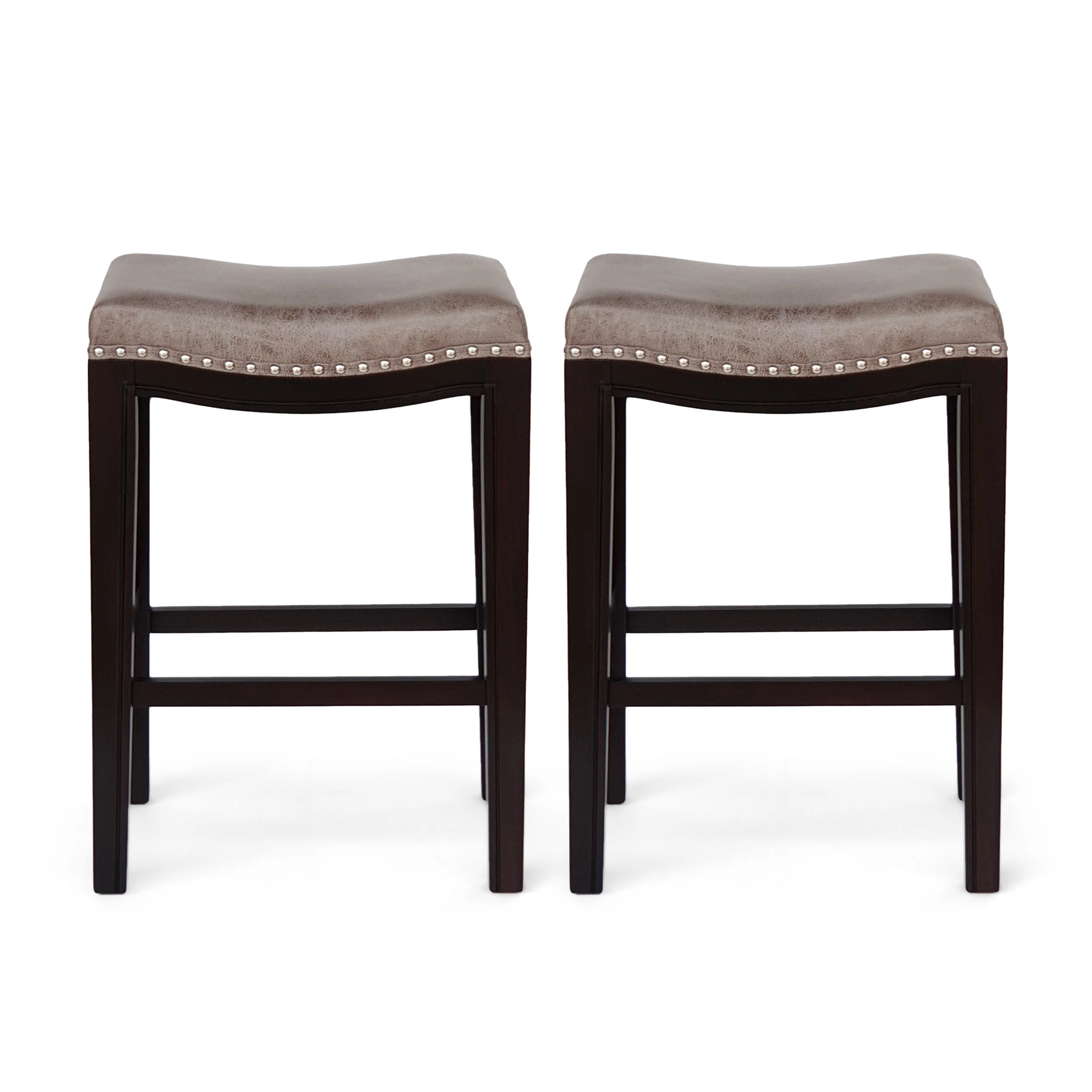 Jordon Contemporary Studded Fabric Counter Stool (Set of 2) - furnishings