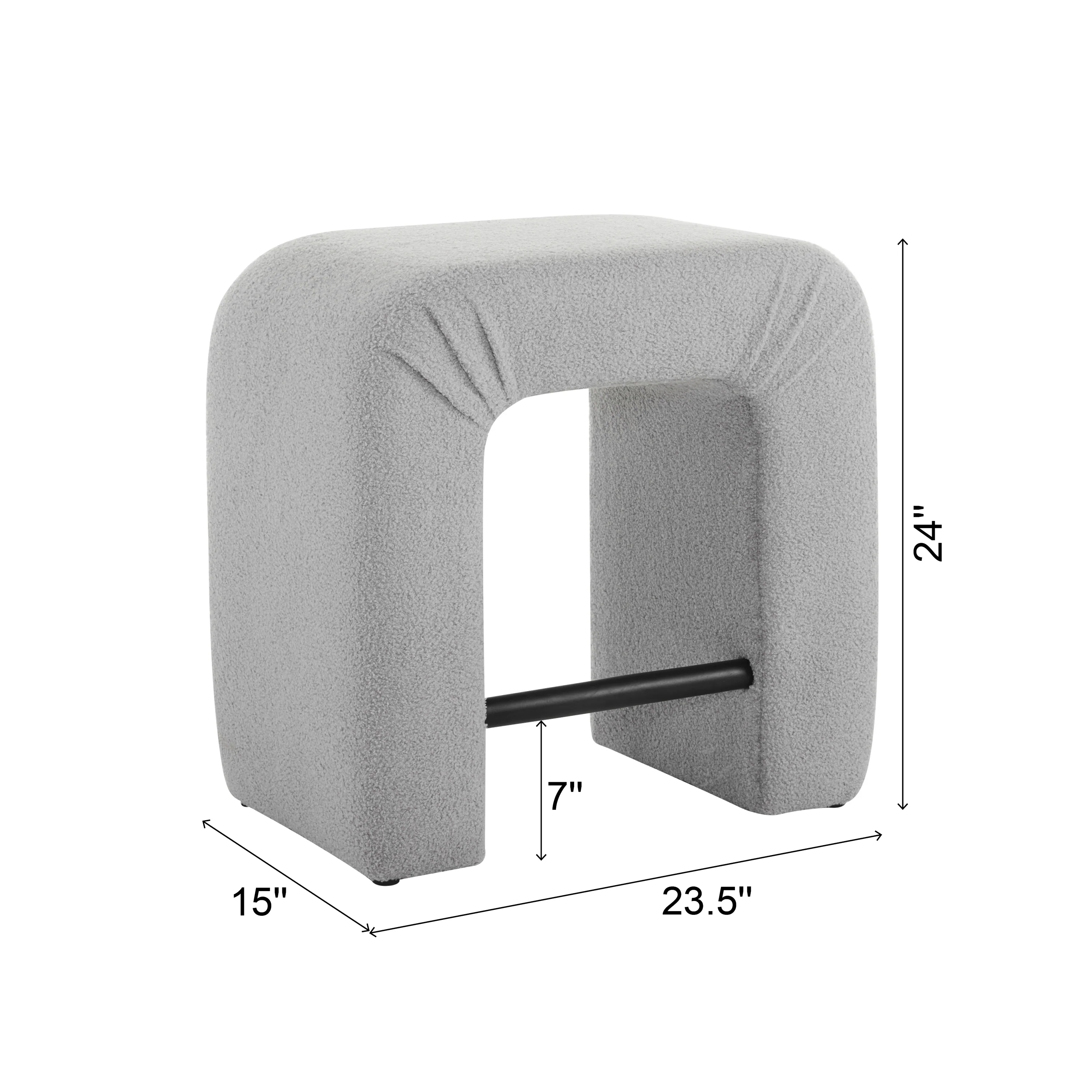 Ridgea Upholstered Boucle Stools with Footrest - furnishings