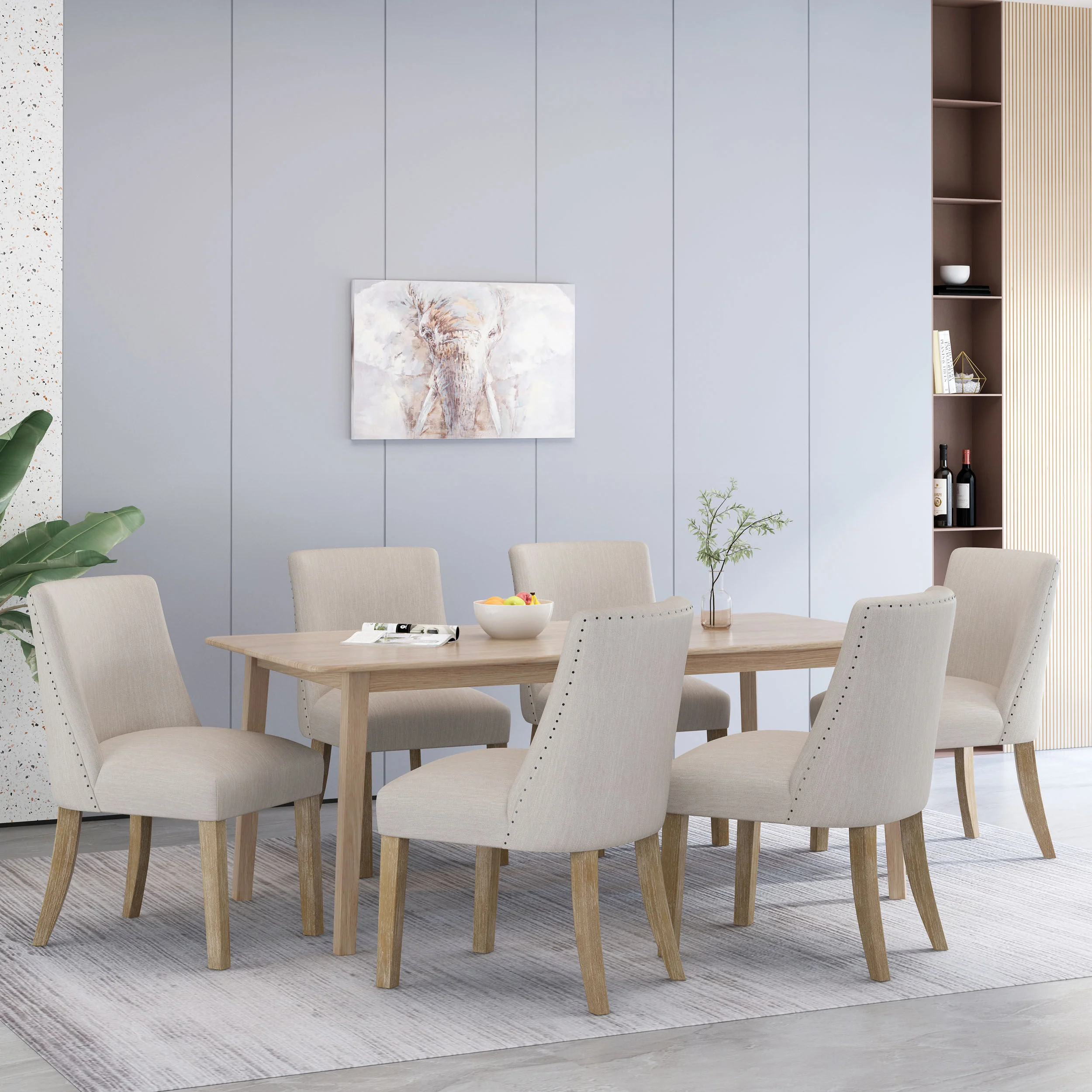 Gladwin Contemporary Fabric Dining Chairs, Set of 6 - furnishings