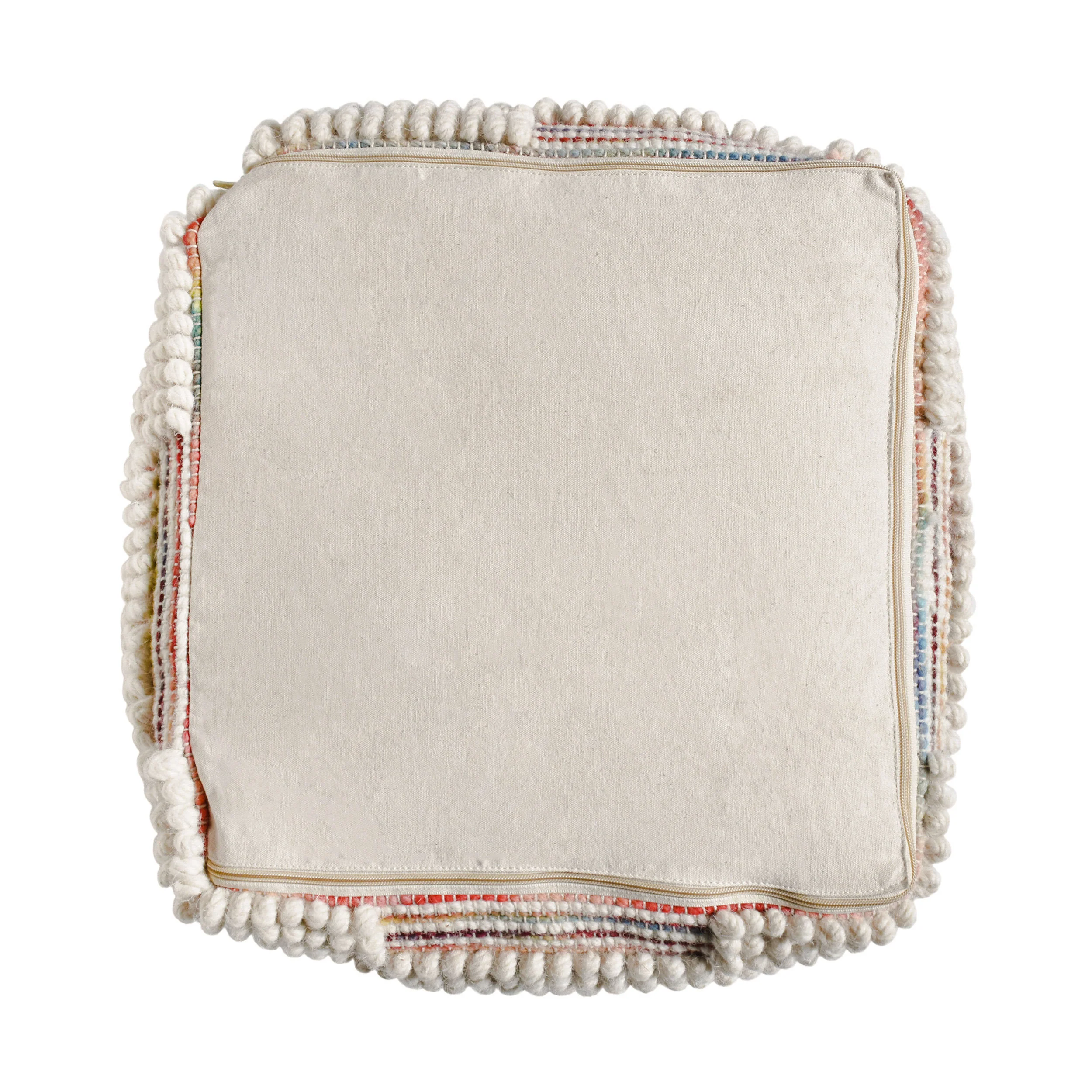 Taz Contemporary Handcrafted Fabric Cube Pouf - furnishings