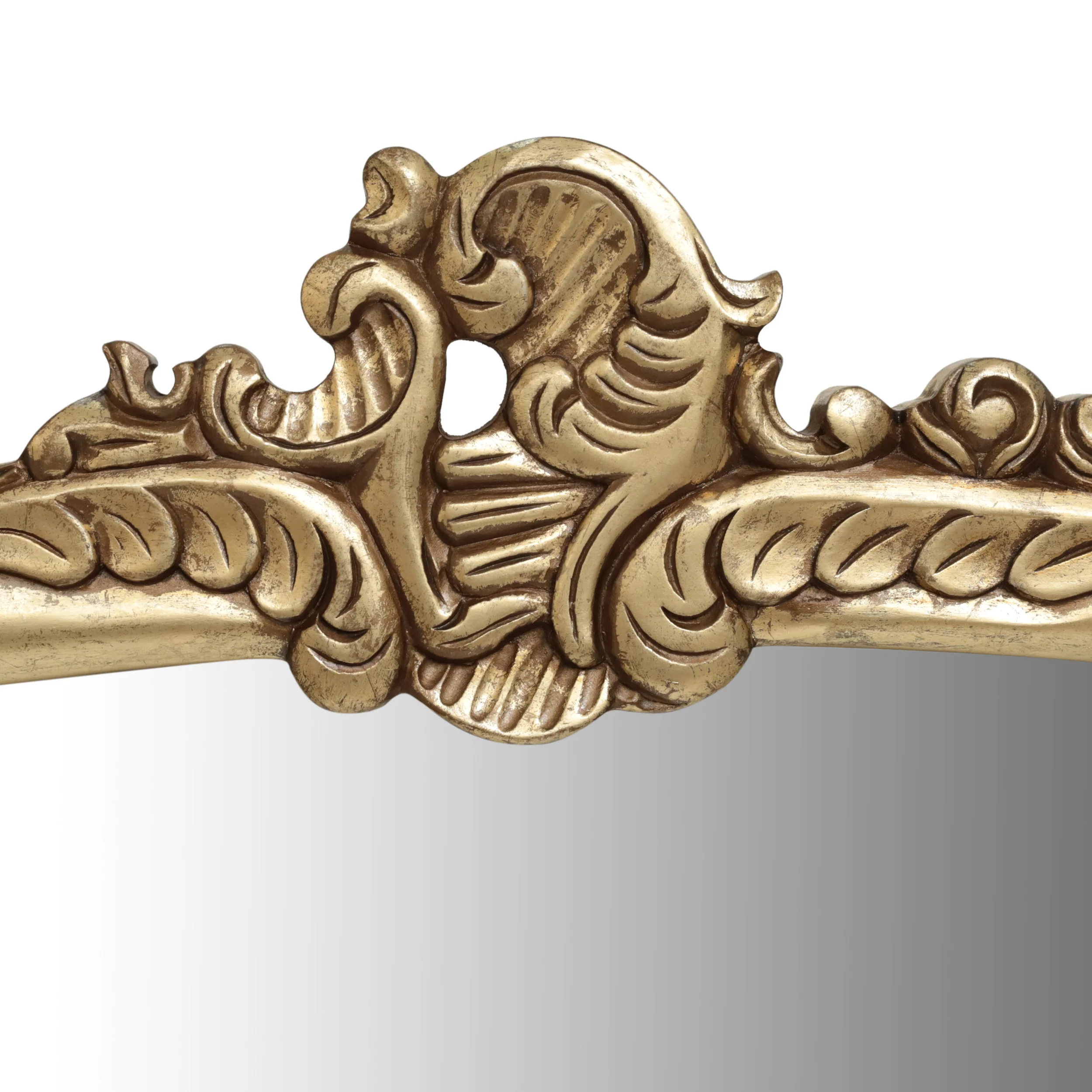 Andrea Traditional Handcrafted Over Mantle Mirror, Antique Gold - furnishings