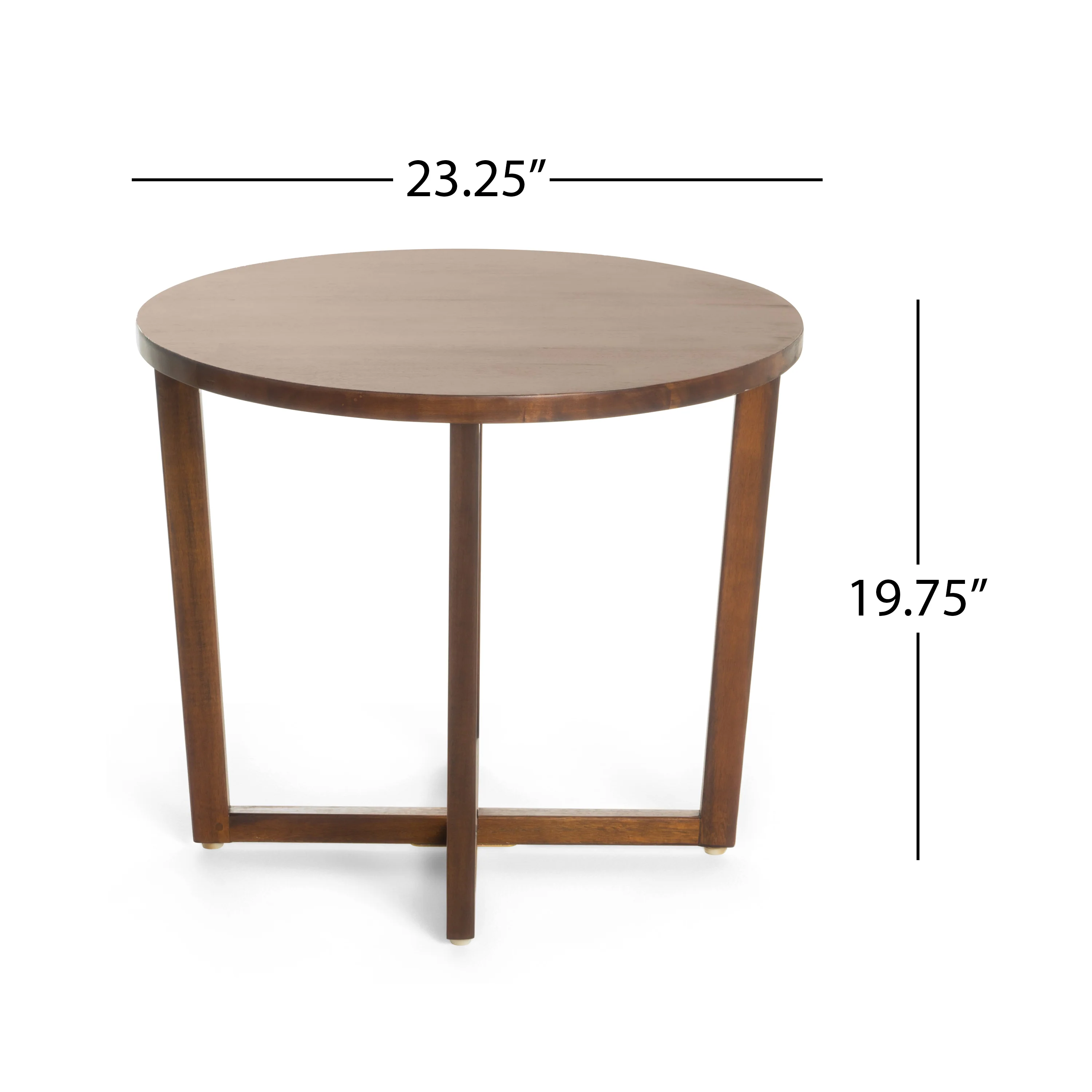 Tanzania Rustic Round Mahogany Acacia Wood End Table with Criss Cross Legs - furnishings