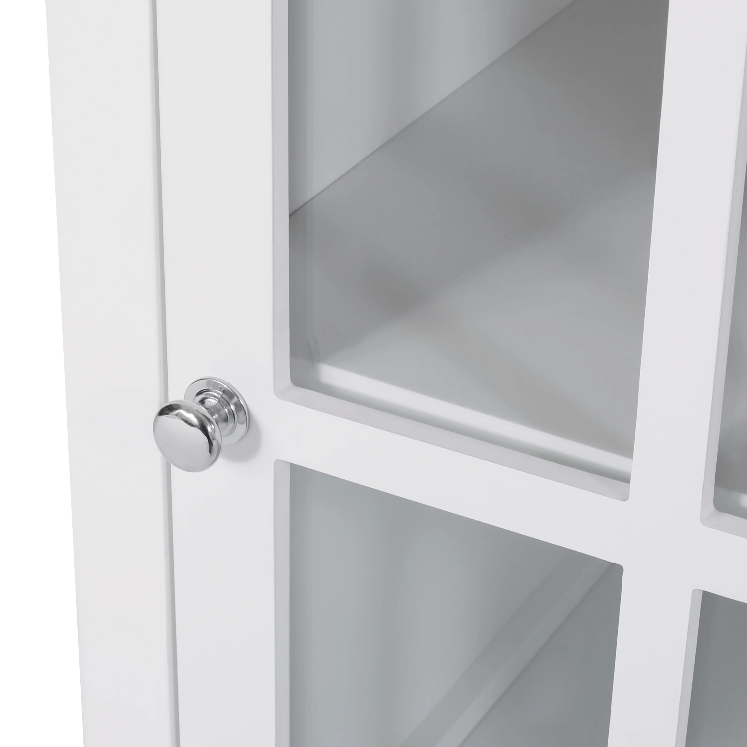 Medway Contemporary Glass Paneled Kitchen Cart - furnishings