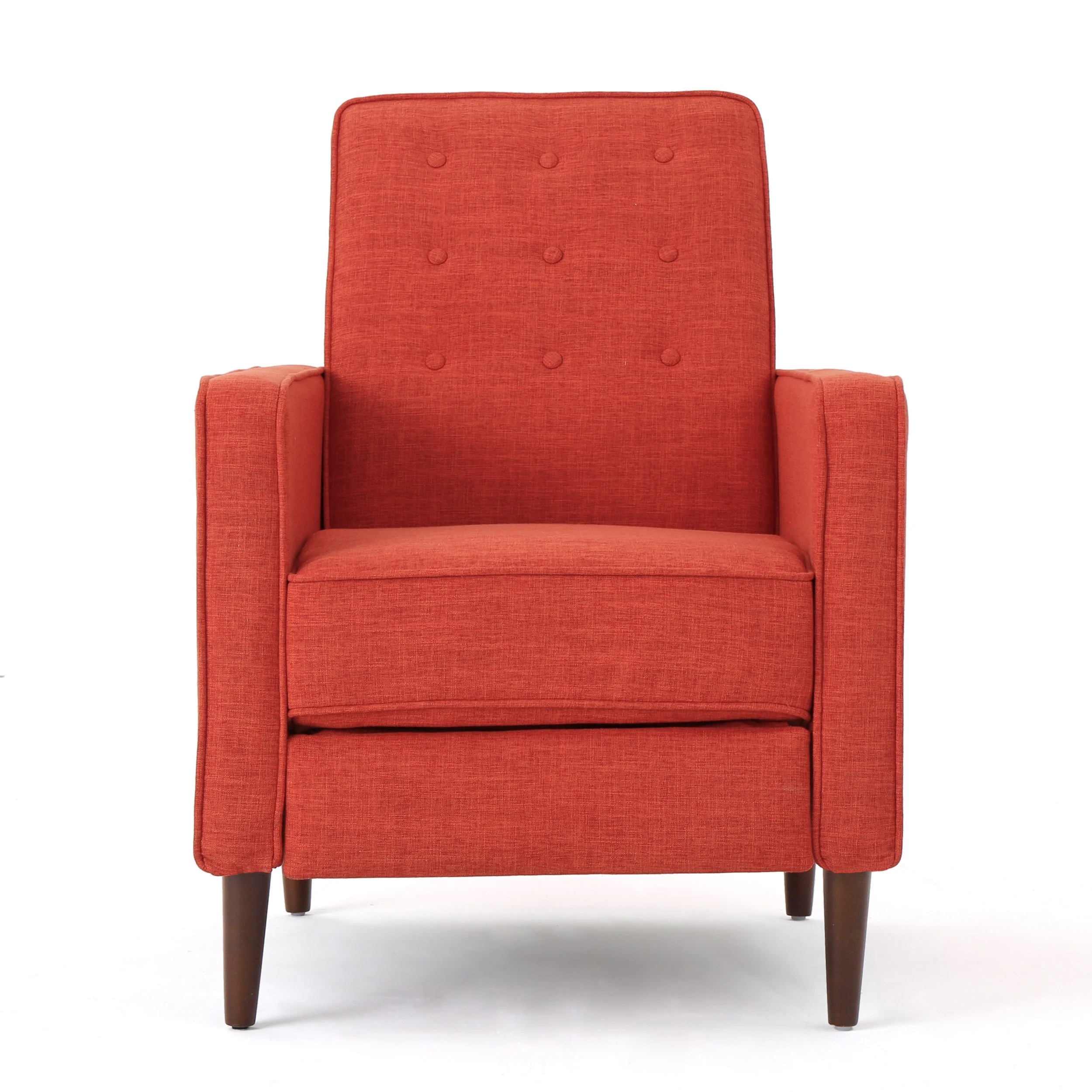 Macedonia Mid Century Modern Tufted Back Fabric Recliner - furnishings