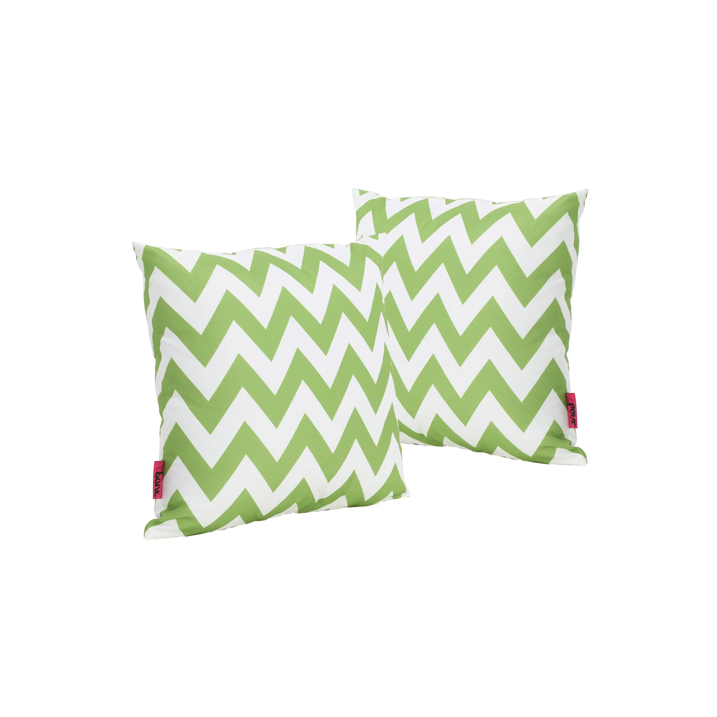 Ernest Indoor Zig Zag Striped Water Resistant Square Throw Pillows (Set of 2) - furnishings