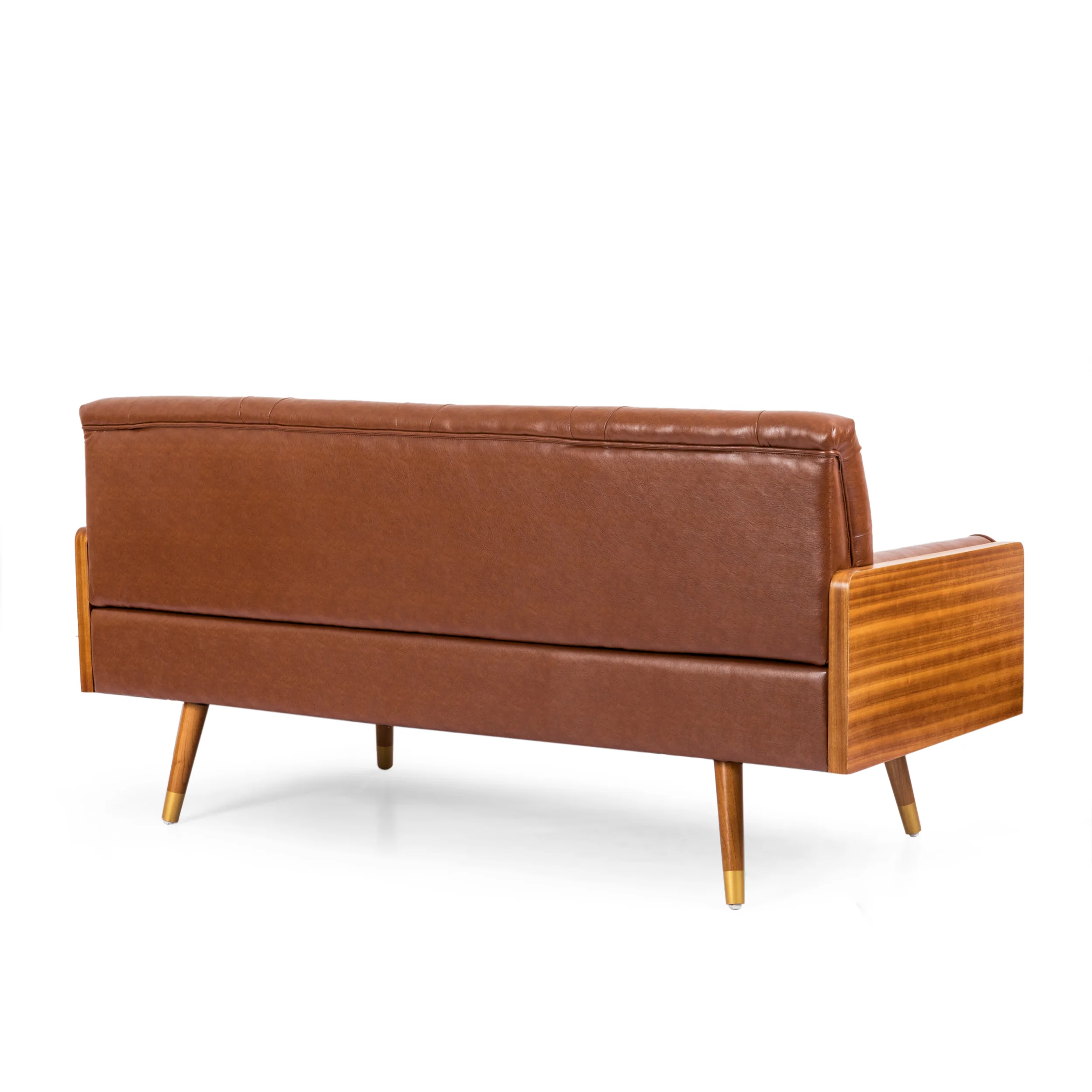 Nunzio Mid-Century Modern Tufted Sofa with Rolled Accent Pillows - furnishings