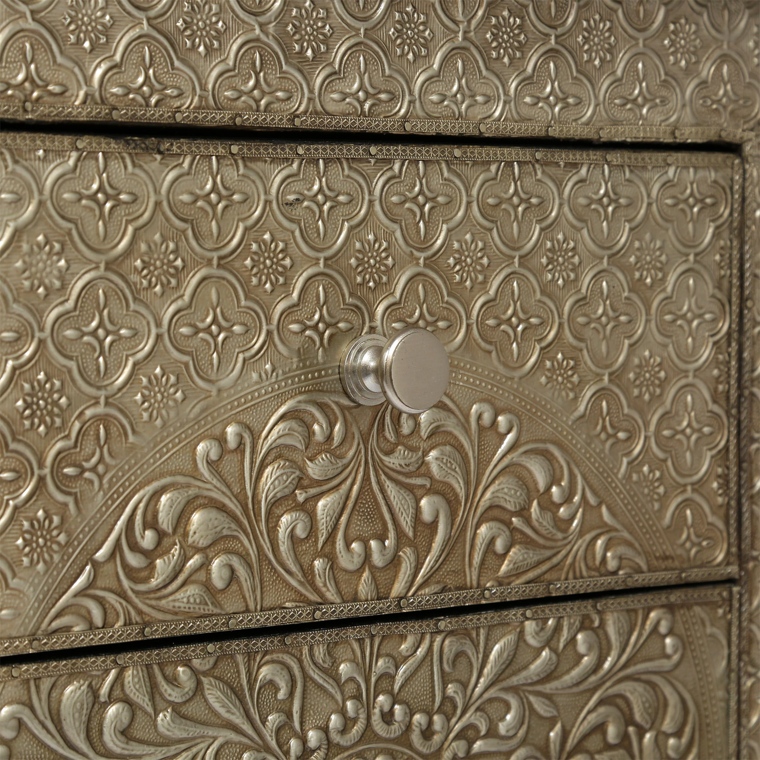 Vensel Handcrafted Boho 3 Drawer Nightstand - furnishings