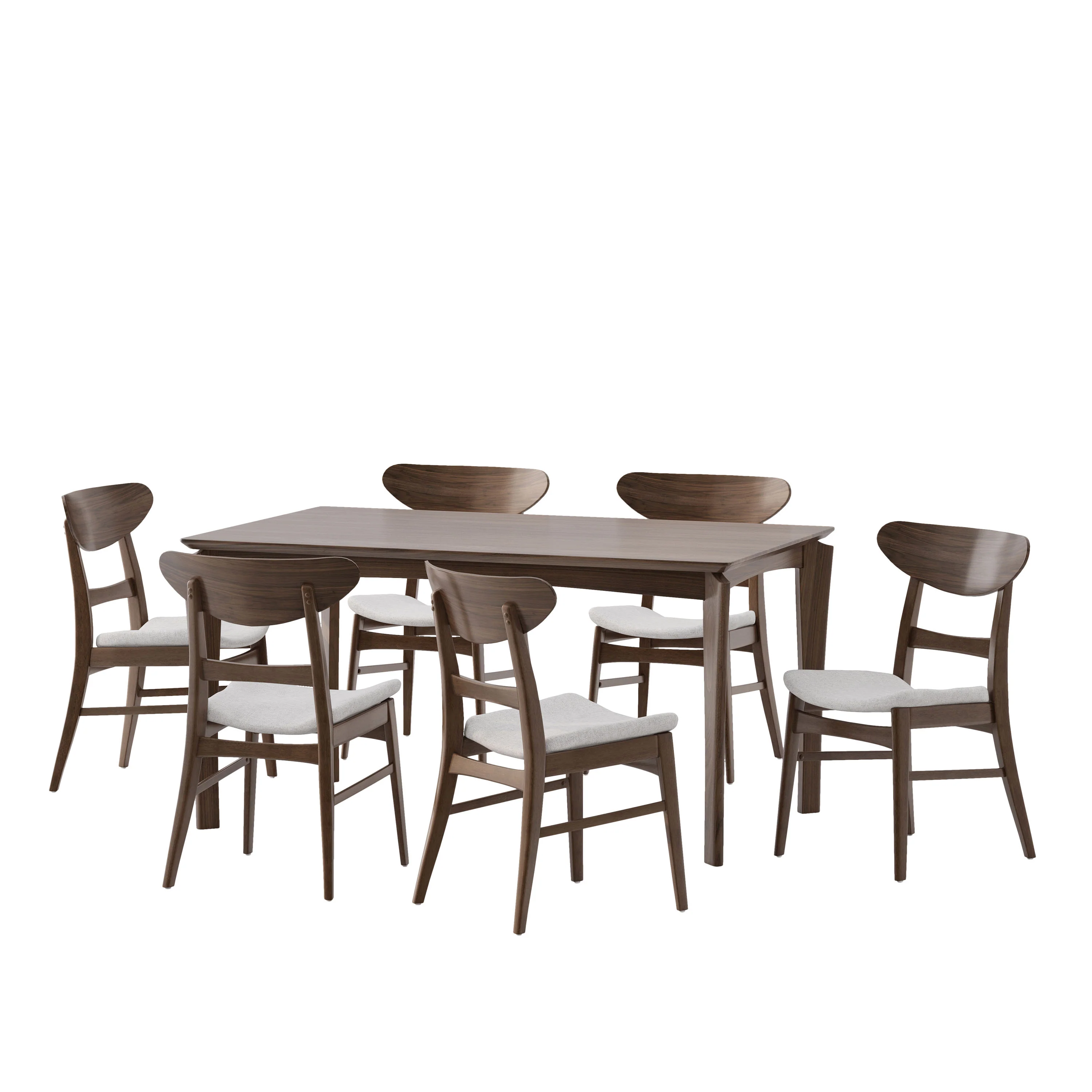 Atherton Wood and Fabric 7 Piece Dining Set - furnishings