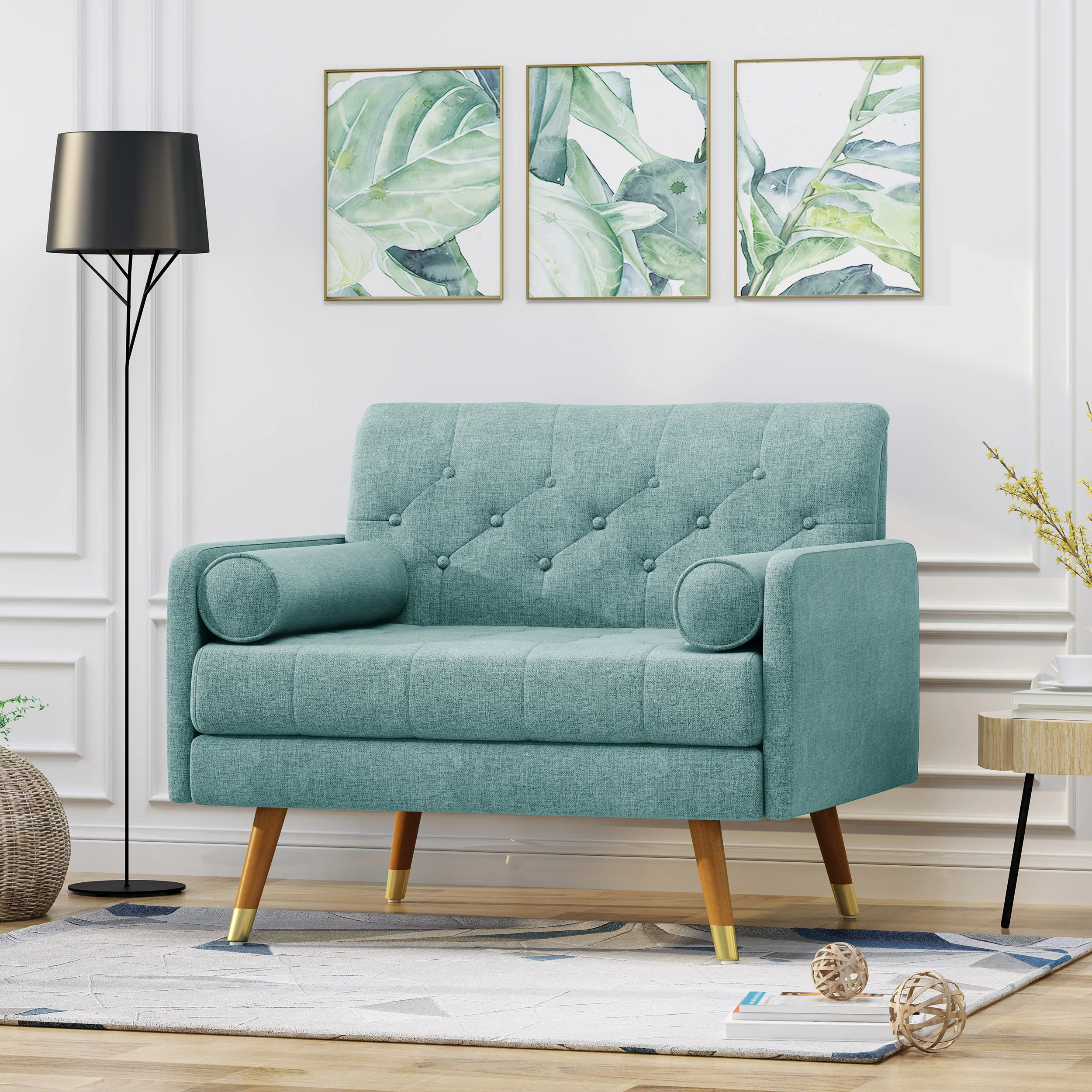 Nour Mid Century Modern Armchair And A Half - furnishings