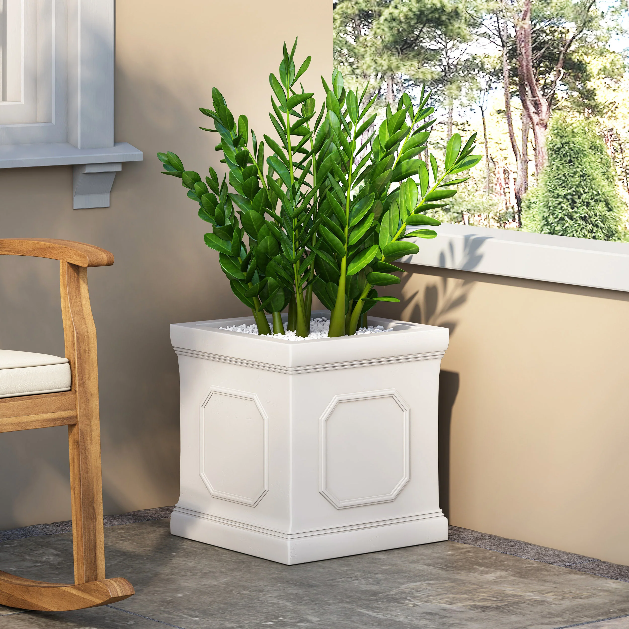 Greg Outdoor Cast Stone Planter - furnishings