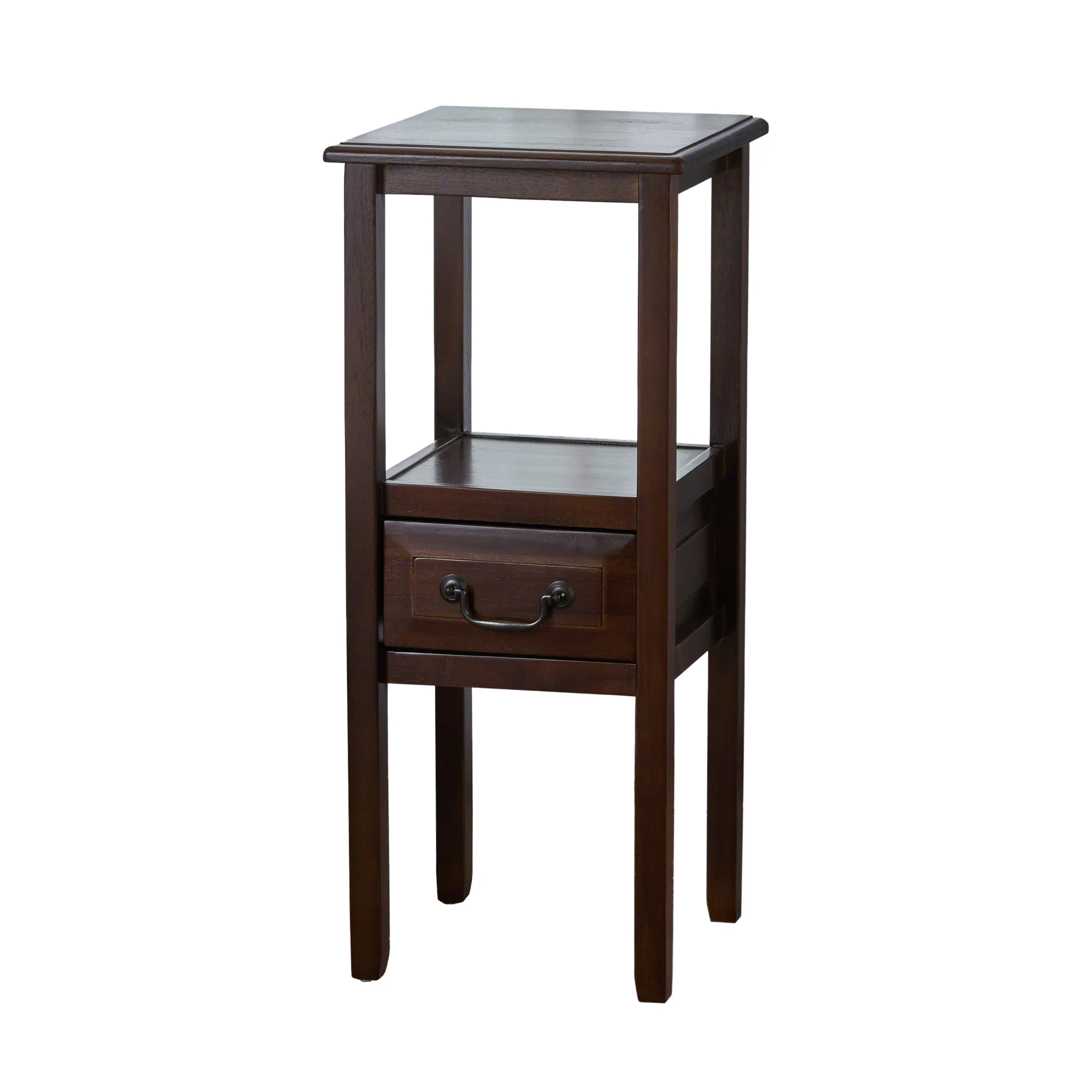 Noah Brown Mahogany Acacia Wood Accent Table w/ Bottom Drawer - furnishings