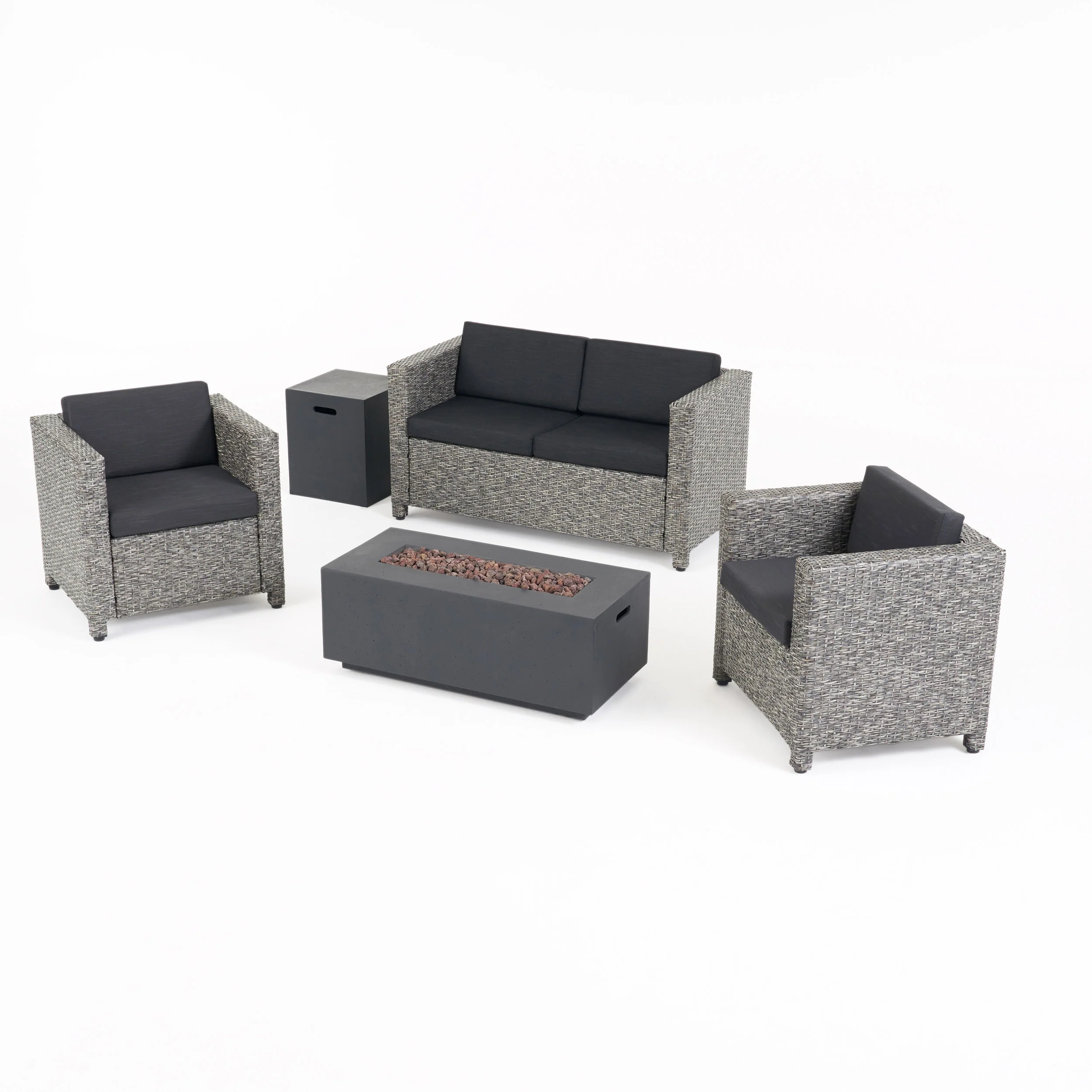 Venice 4-Seater Outdoor Fire Pit Sofa Set - furnishings