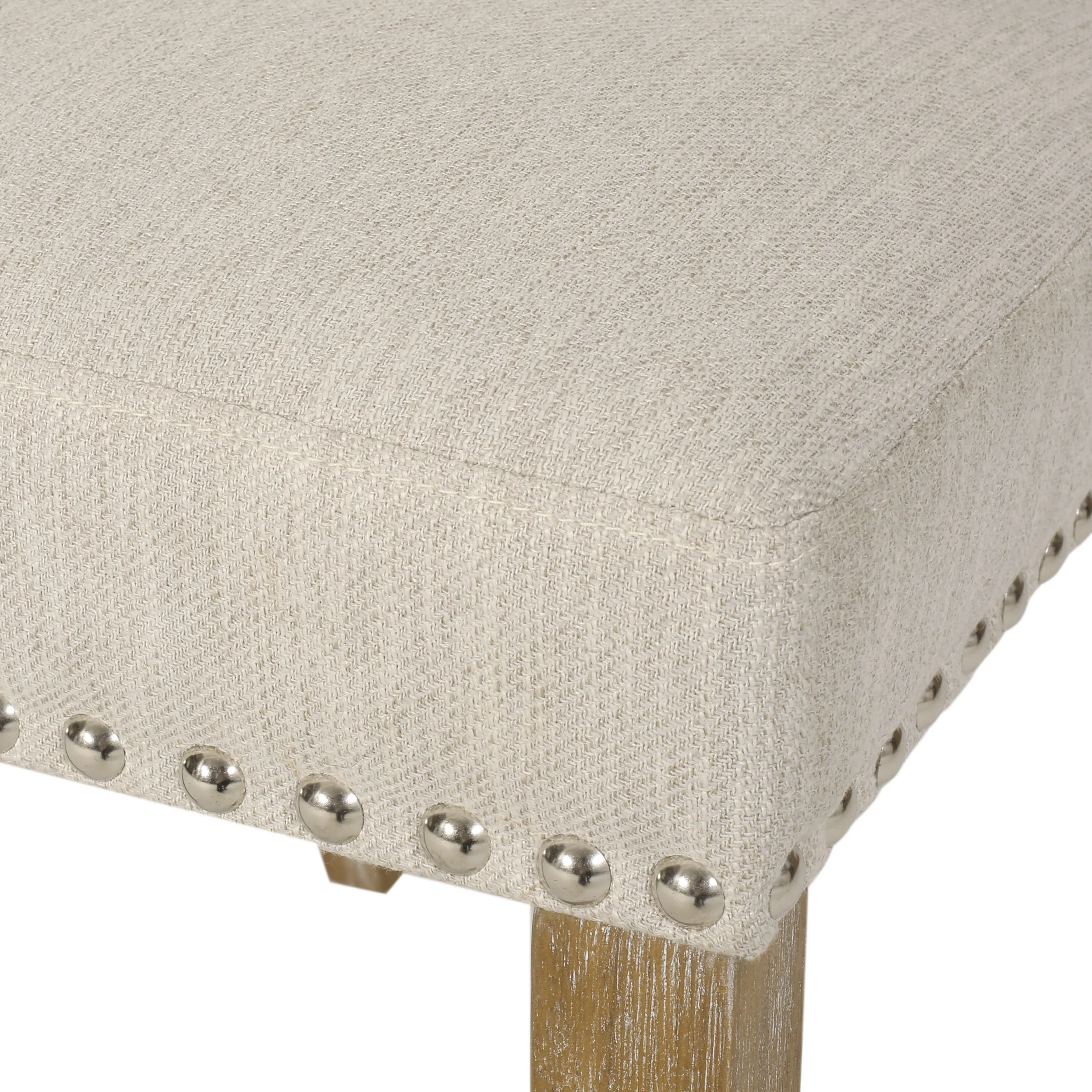 Depue Contemporary Fabric Dining Chair with Nailhead Trim, Set of 2 - furnishings