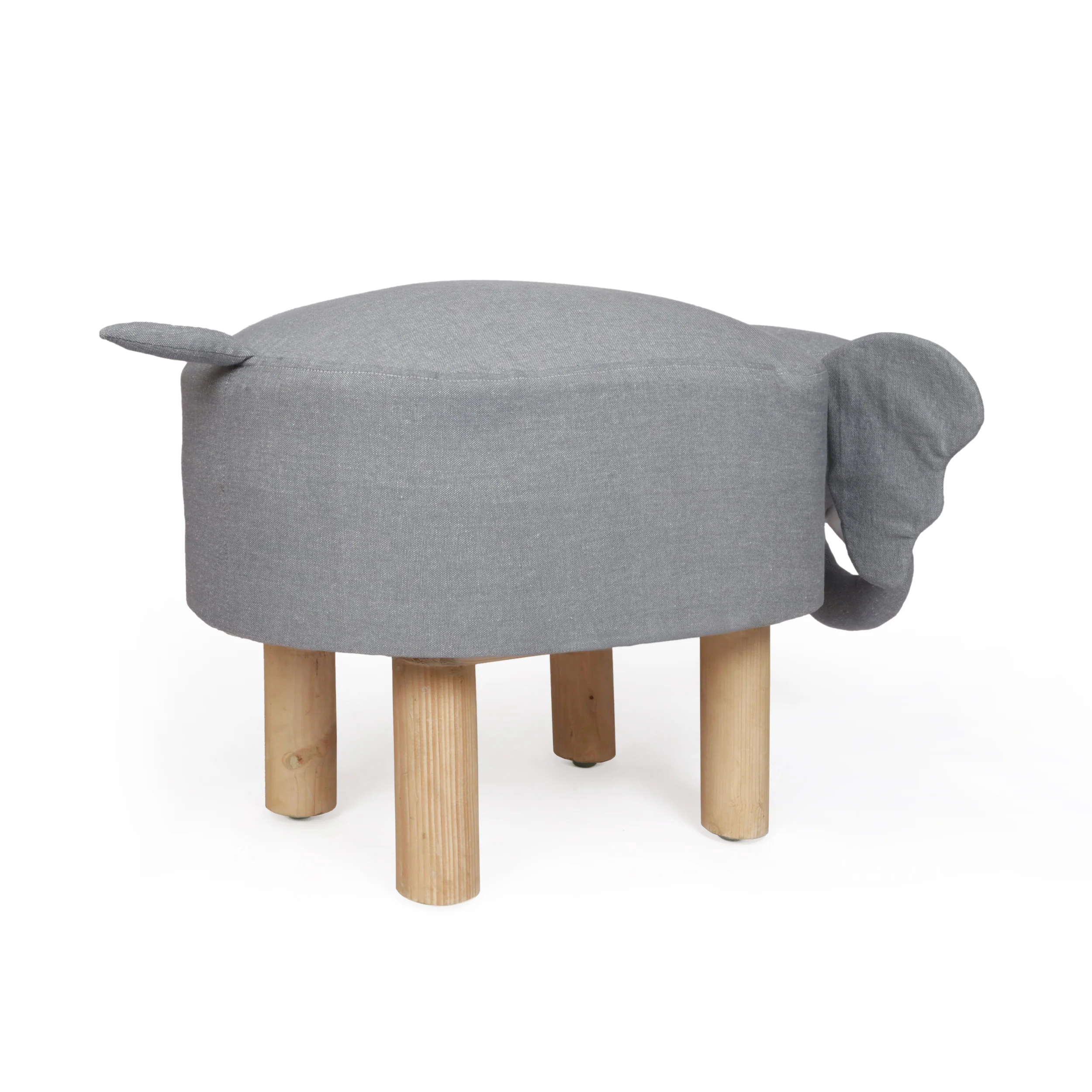 Yossef Contemporary Fabric Upholstered Elephant Ottoman - furnishings