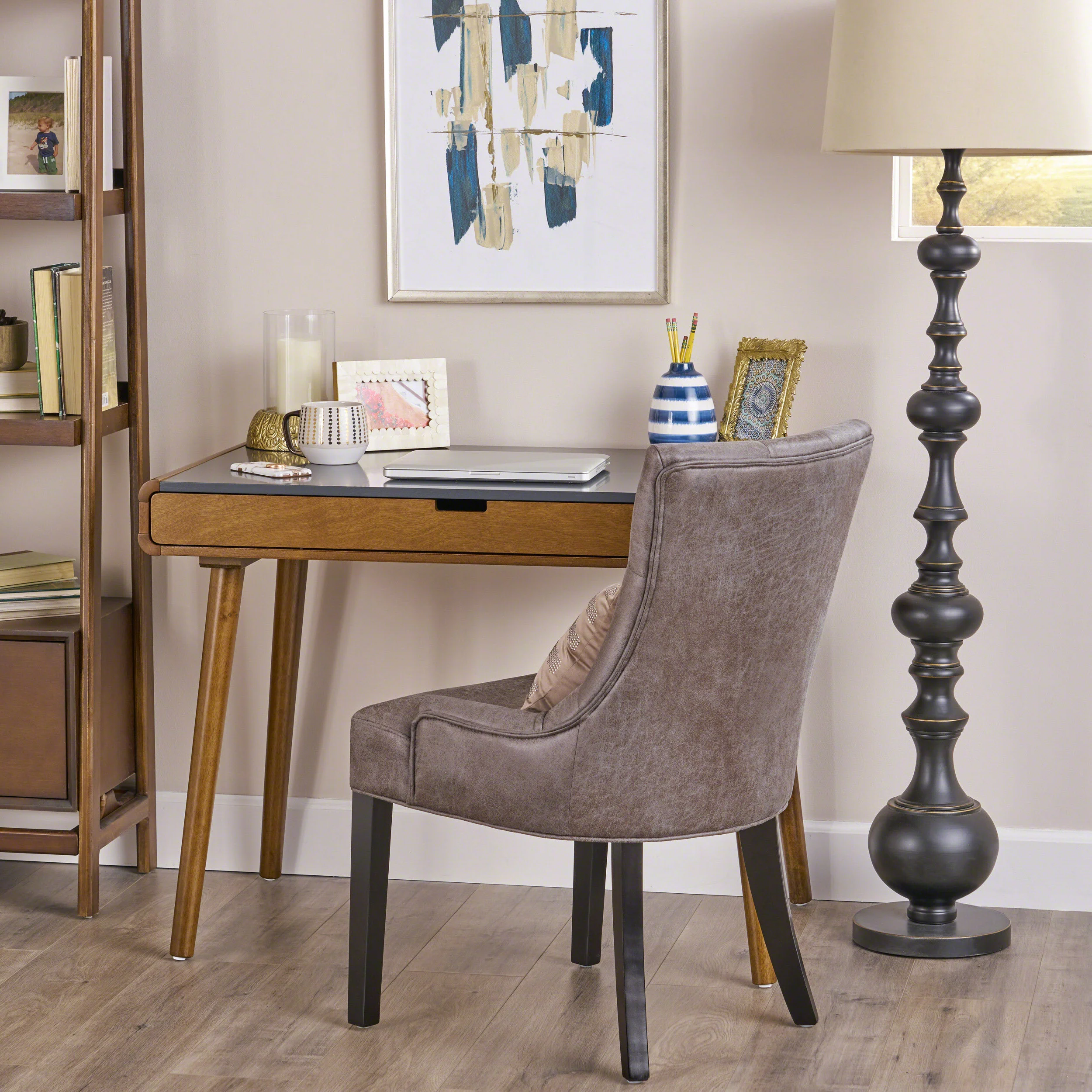 Rex Mid Century Rubberwood Writing Desk - furnishings