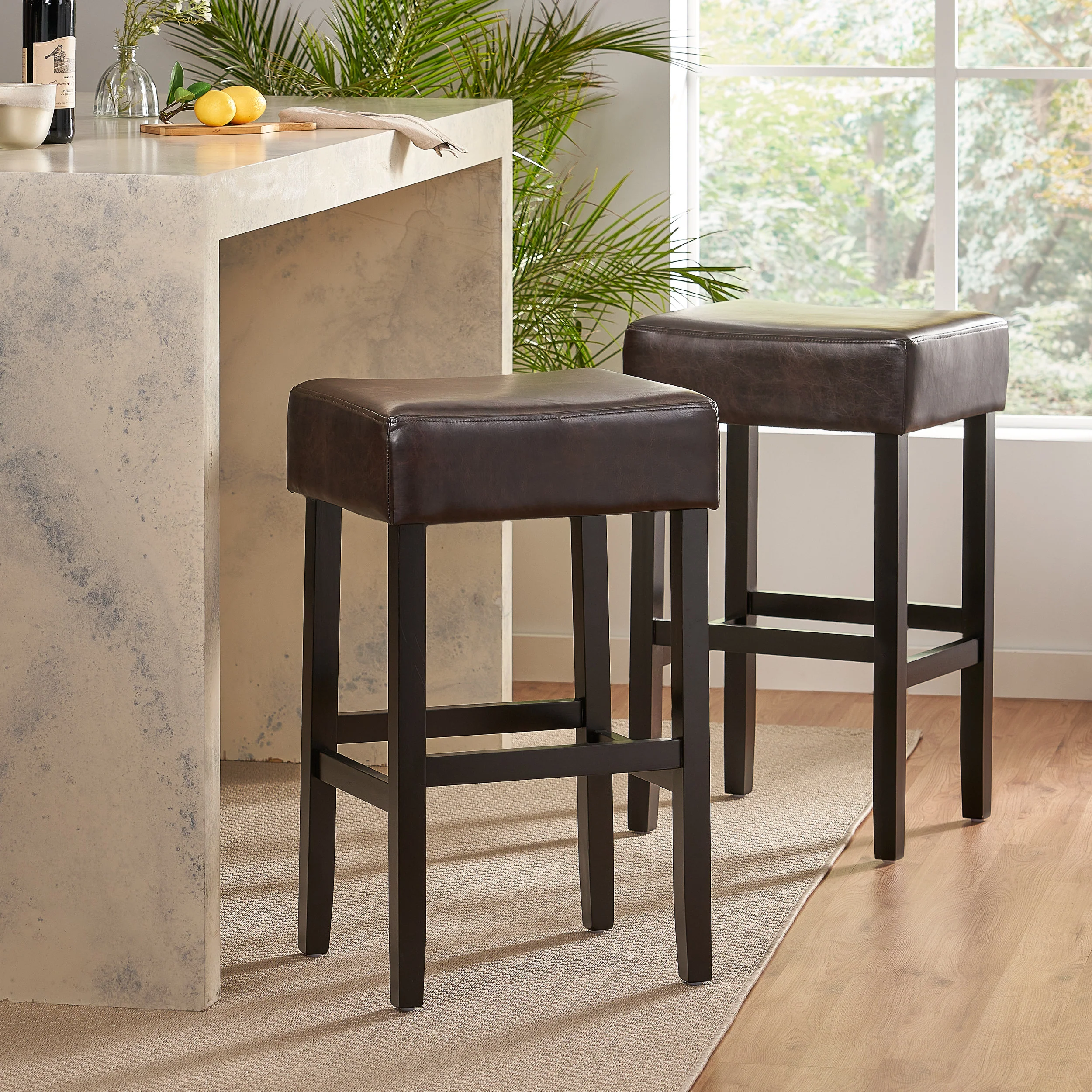 Duff 31-Inch Backless Leather Bar Stools (Set of 2) - furnishings
