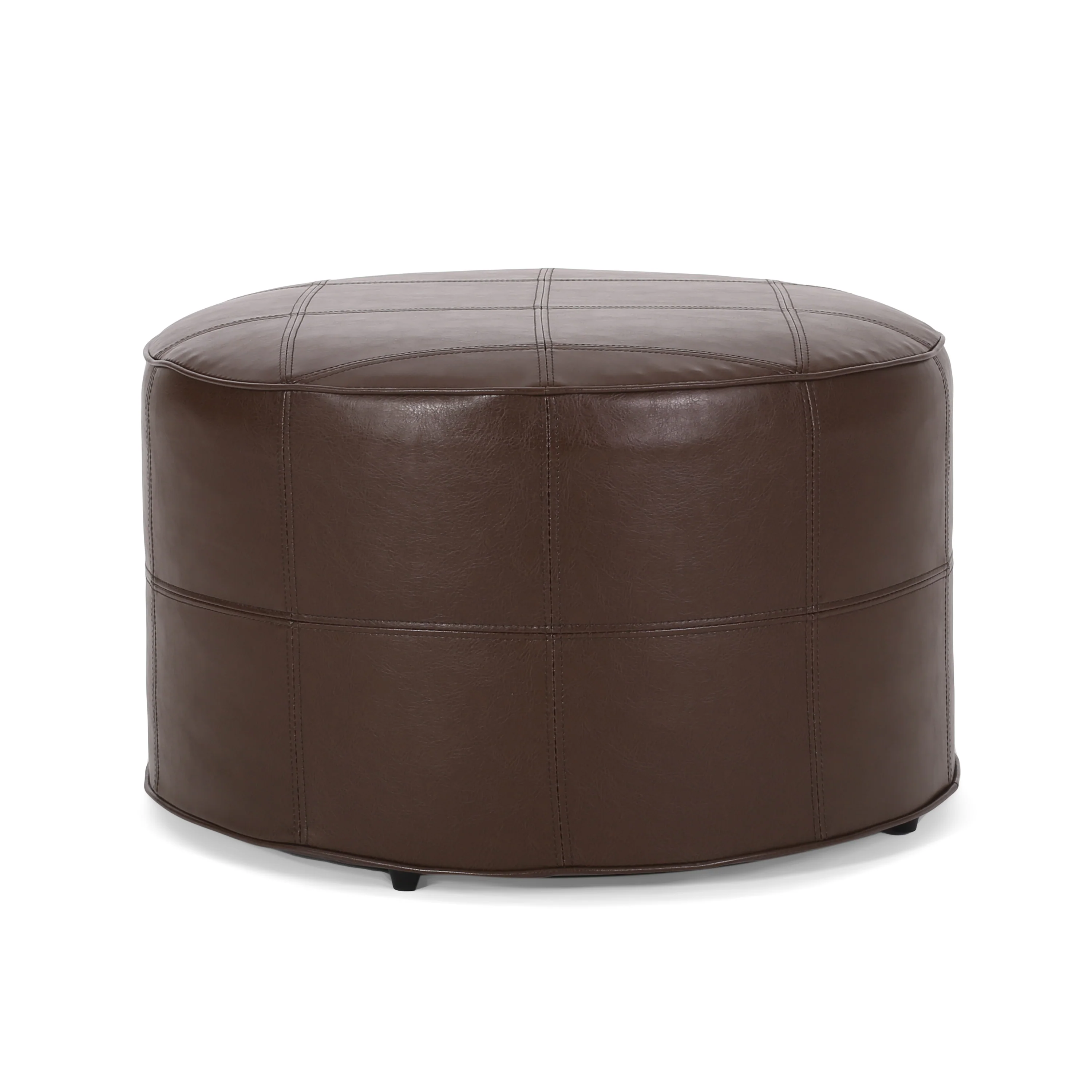 Dored Faux Leather Upholstered Ottoman - furnishings