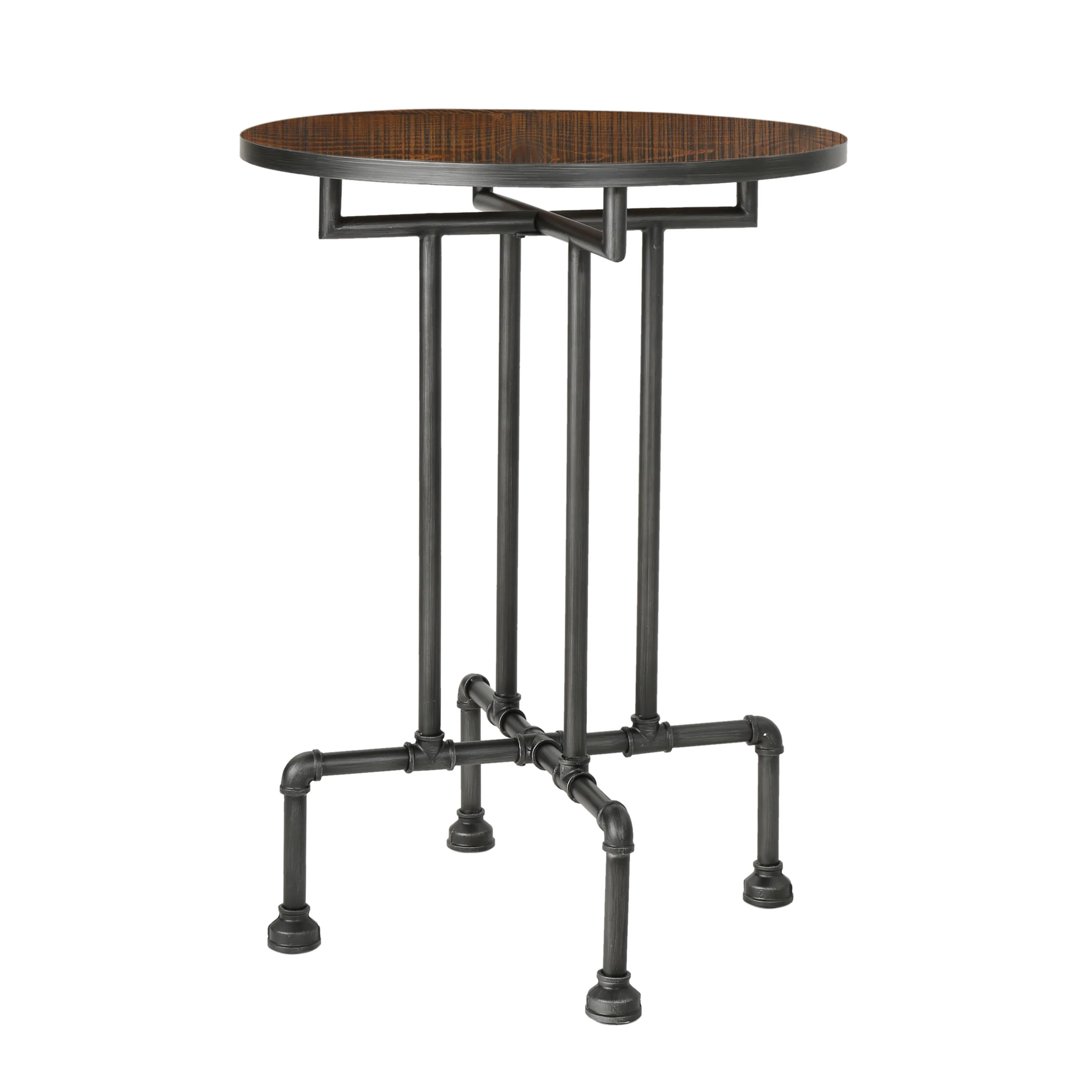 Atmos Industrial Faux Wood Bar Table, Dark Brown - furnishings