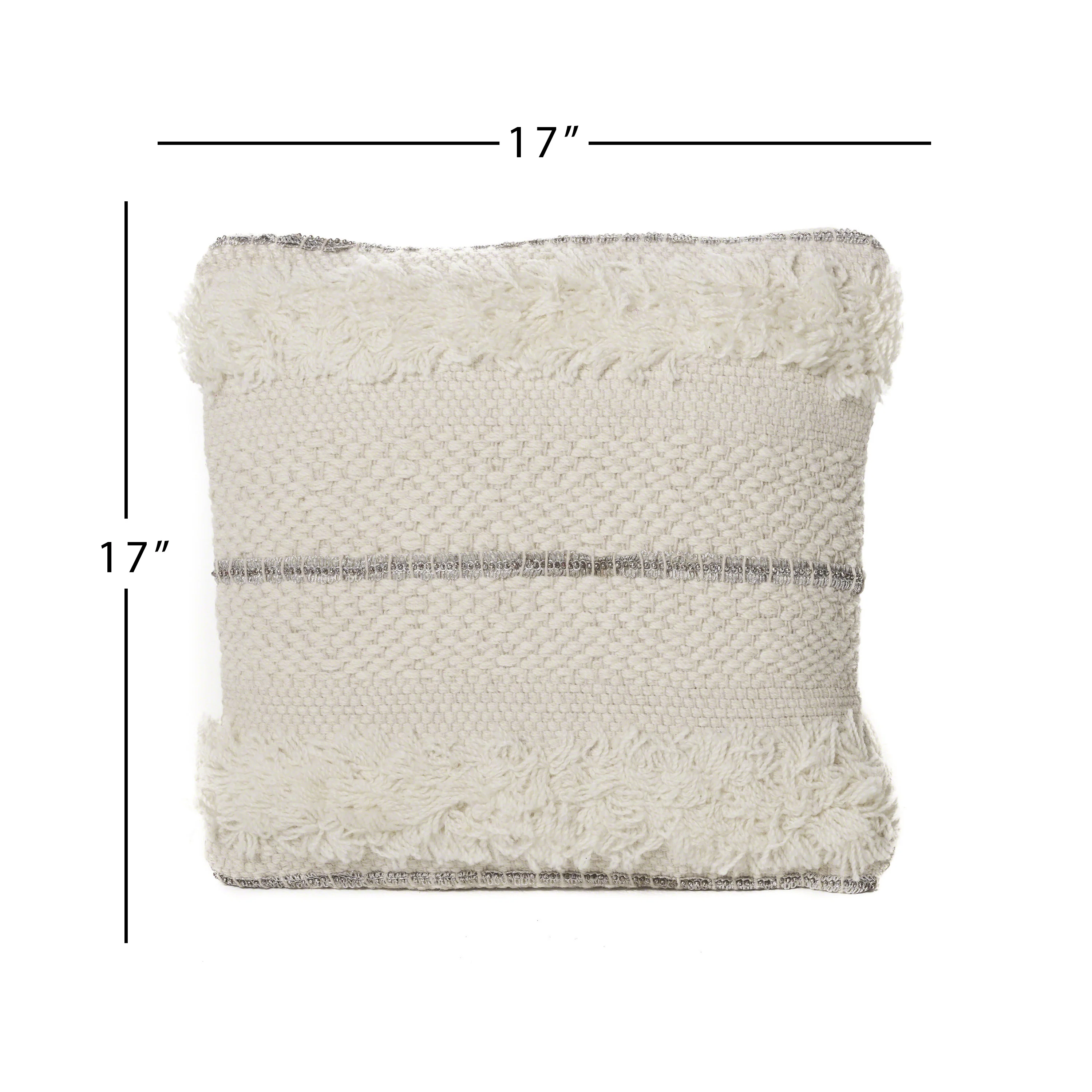 Miles Handcrafted Boho Fabric and Lace Pillow - furnishings